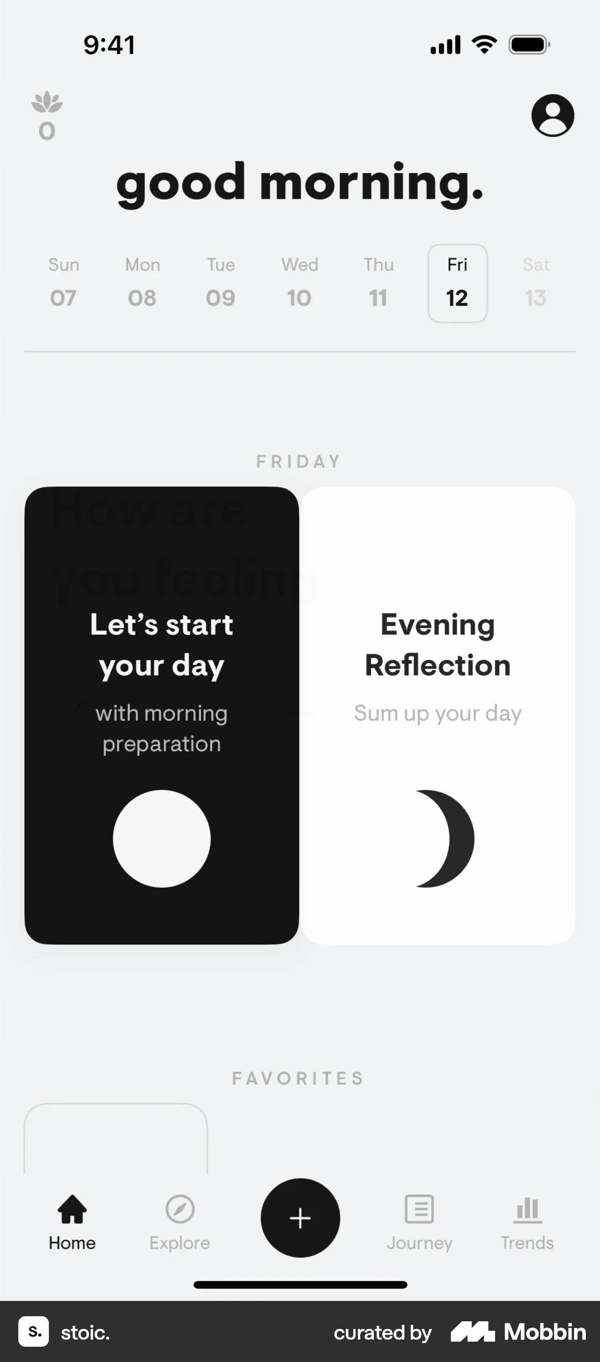 stoic. iOS Home screen