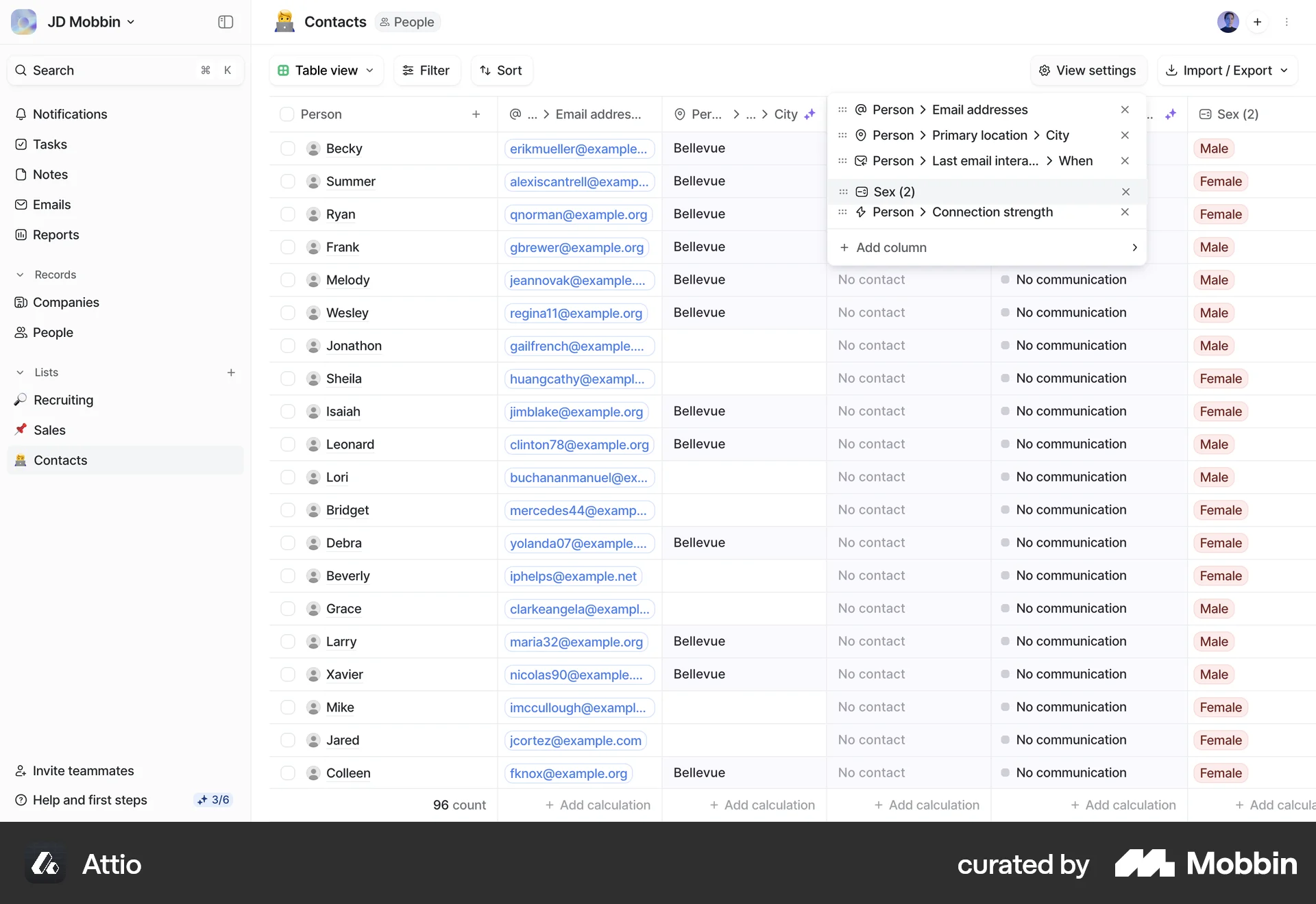 Attio Web Reorder screen