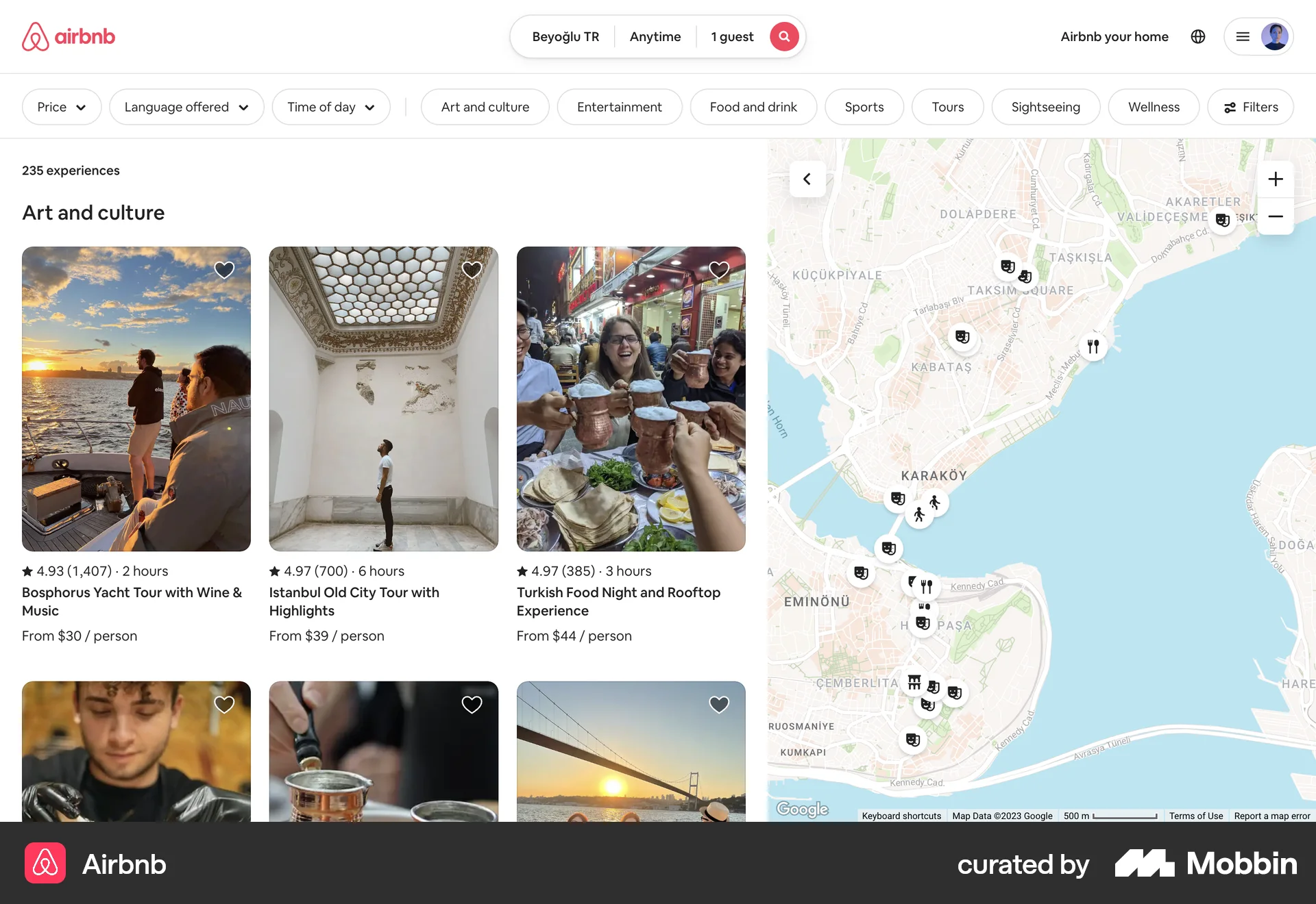 Airbnb Web screen containing Map Pin UI element