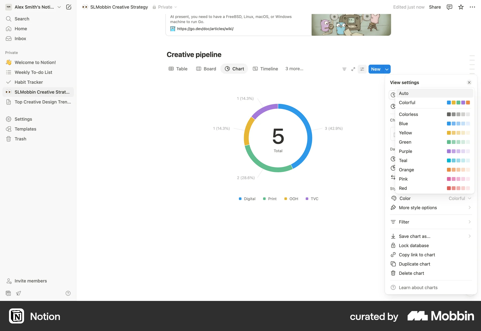Notion Web screen containing Select UI element