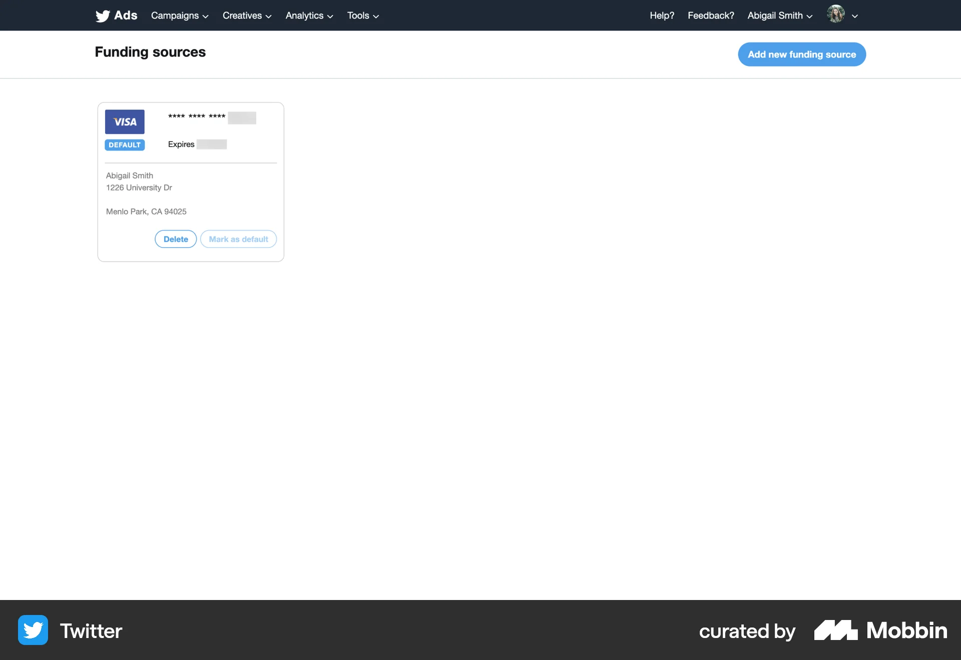 X Web Billing screen