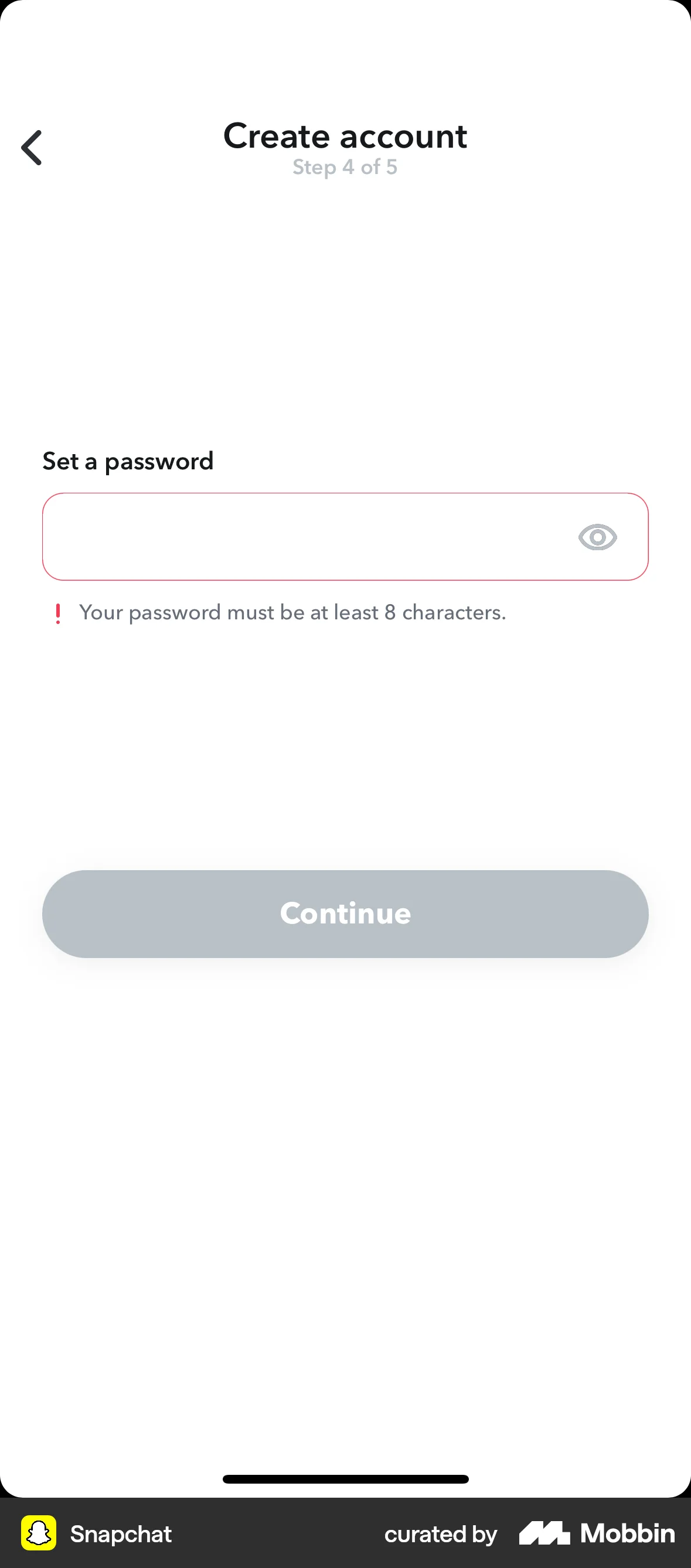 Snapchat iOS Error screen