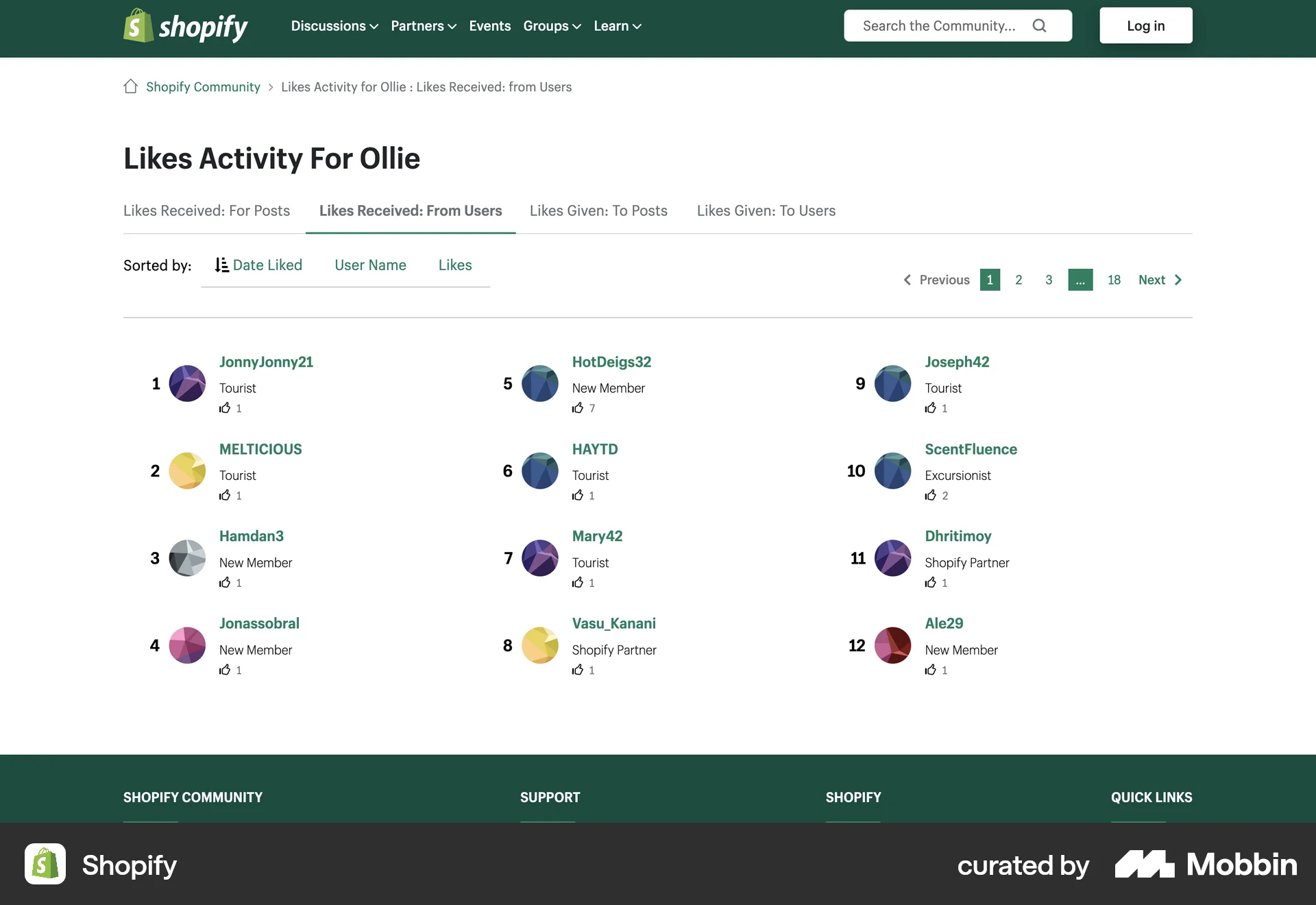 Shopify Web Notifications screen
