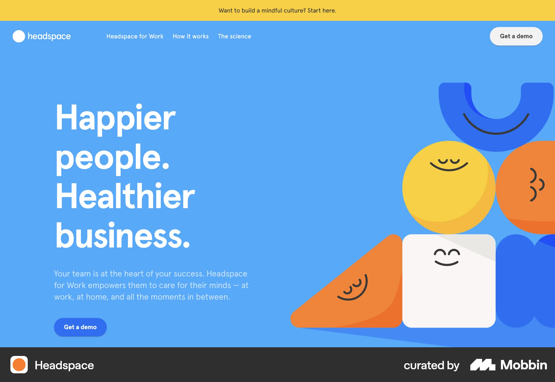Headspace Web screen containing Top Navigation Bar UI element