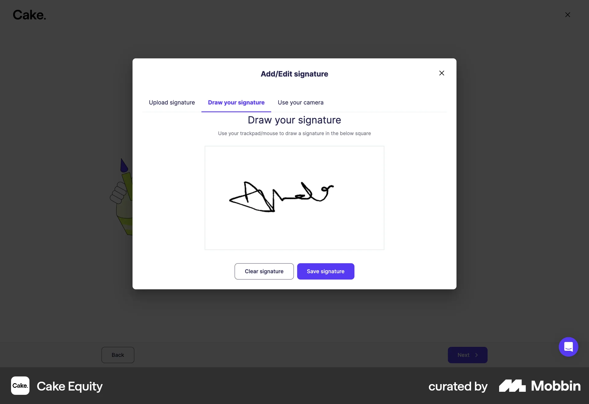 Cake Equity Web Draw & Annotate screen