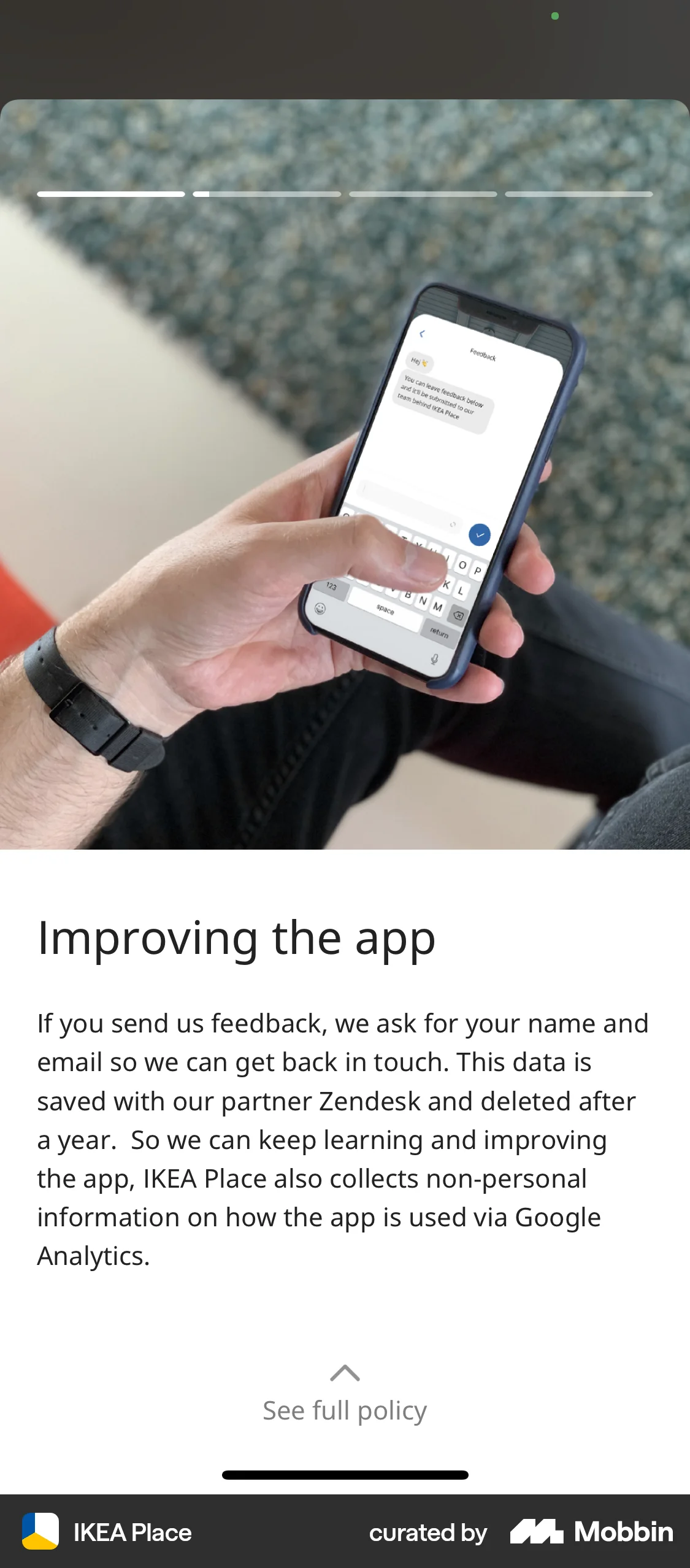IKEA Place iOS Stories screen