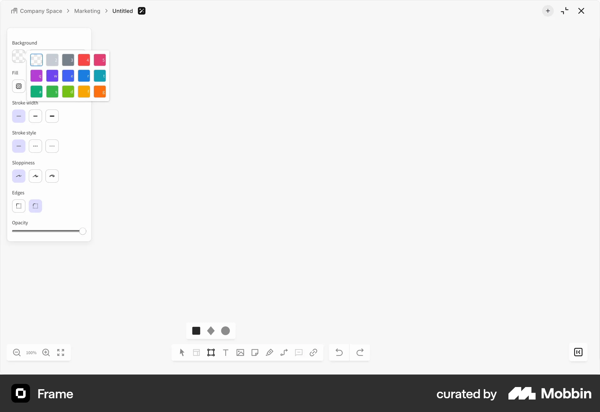 Frame Web screen containing Color Picker UI element