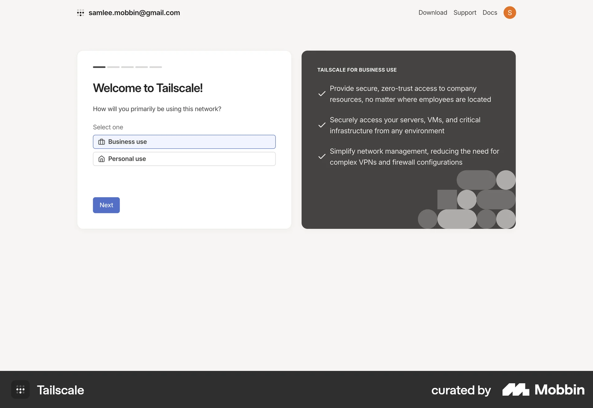Tailscale Web Utilities App screen