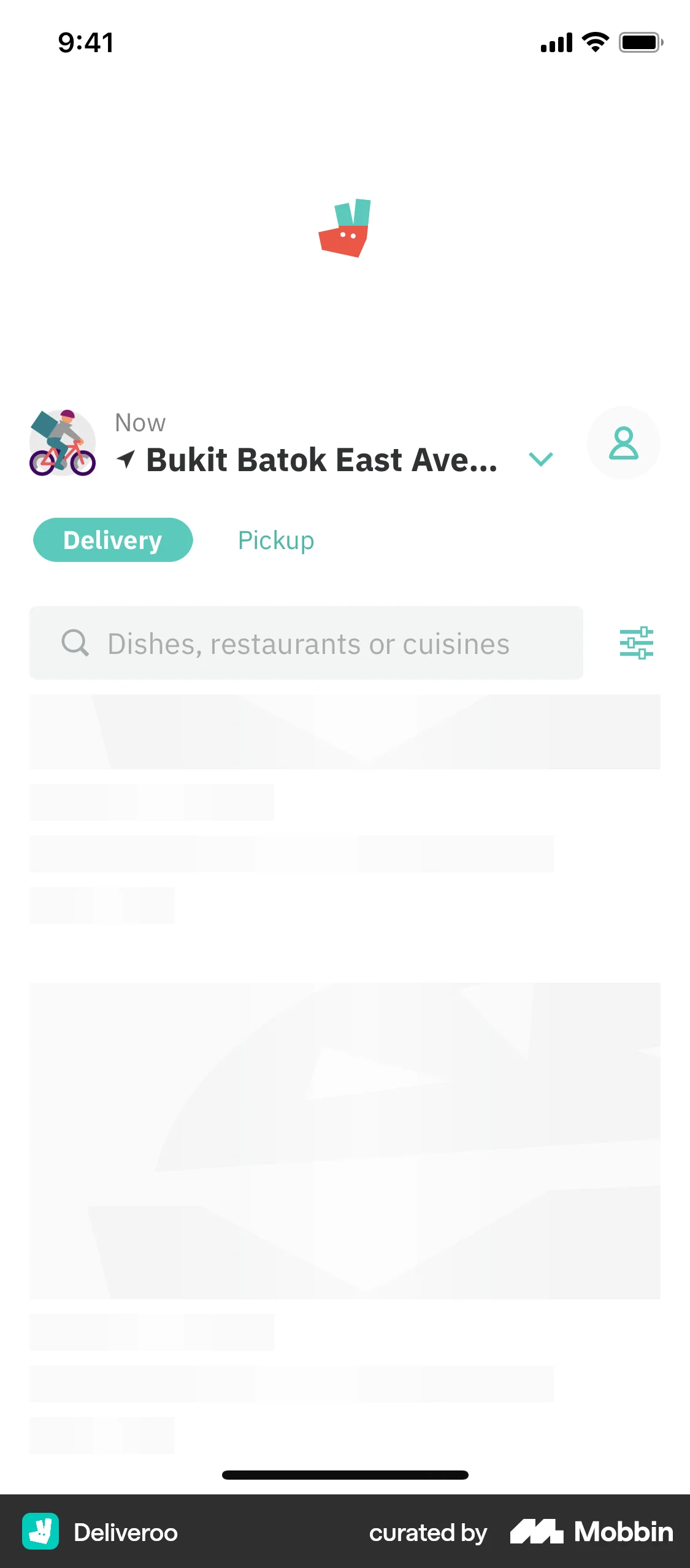 Deliveroo iOS Pull to Refresh screen