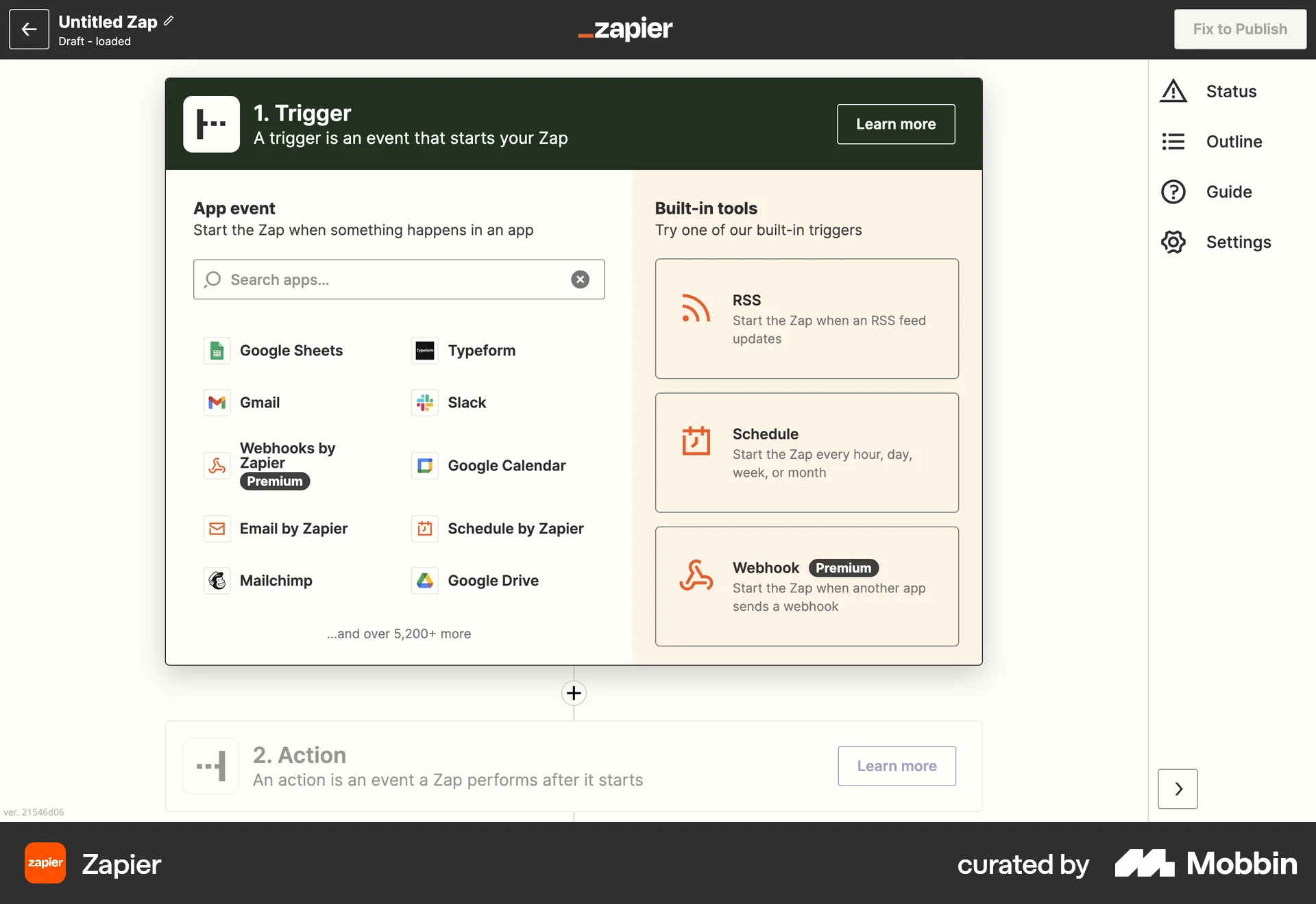 Zapier Web screen containing Editable Text UI element