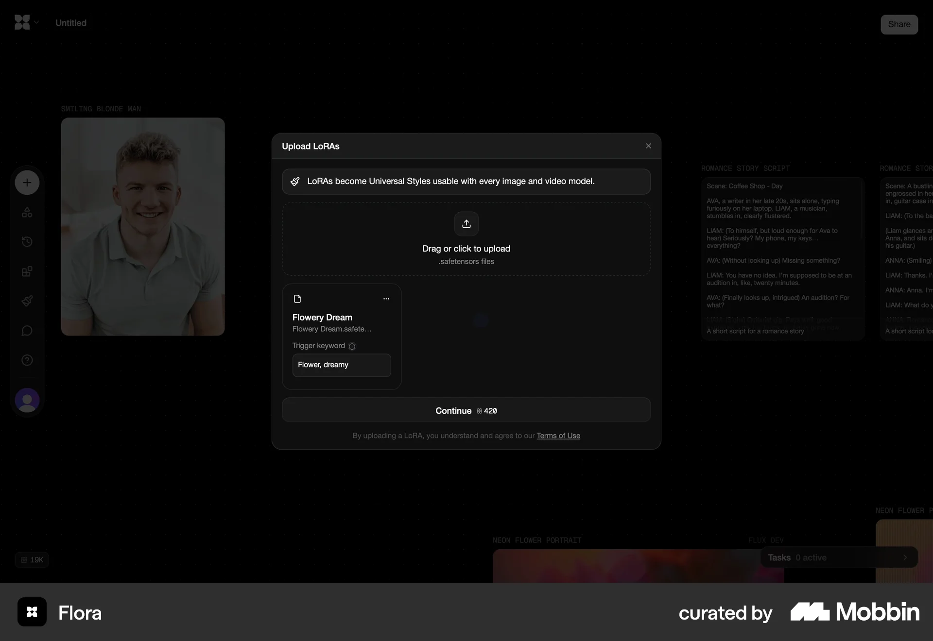 FLORA Web Upload & Download screen