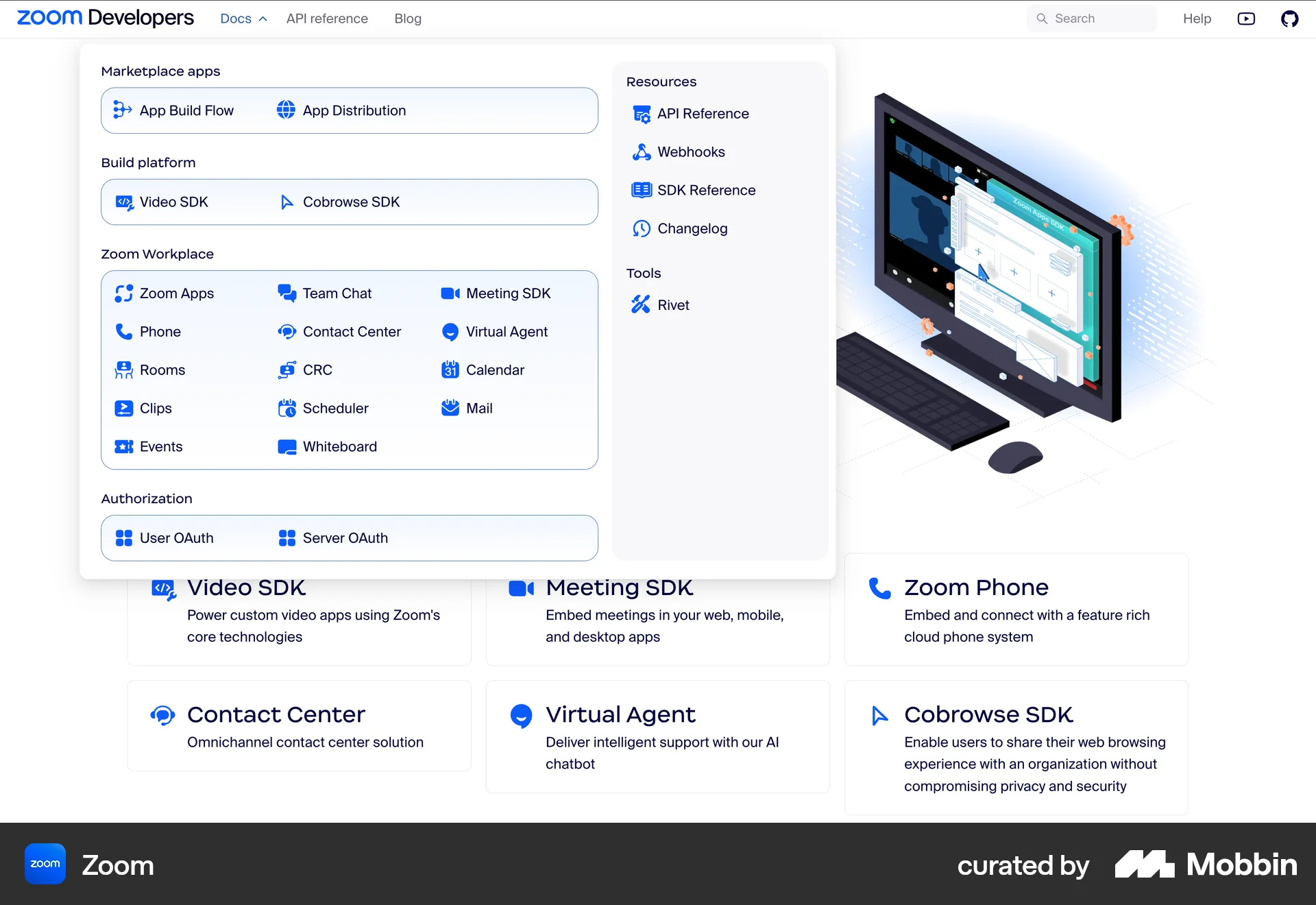 Zoom Web screen containing Navigation Menu UI element