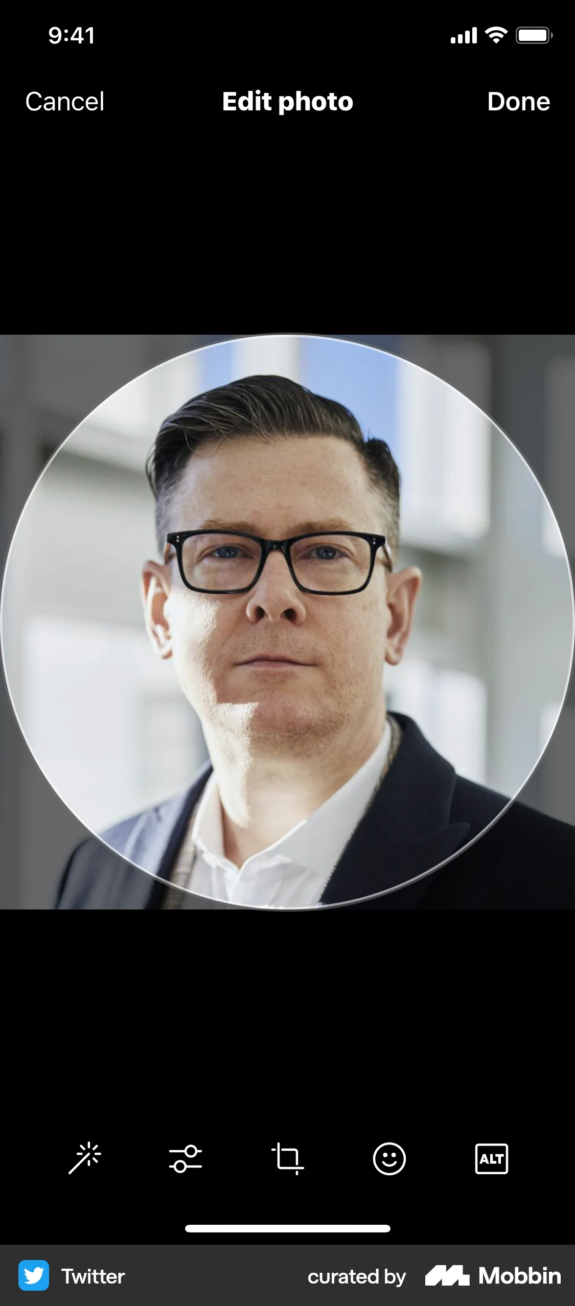 X iOS Media Editor screen