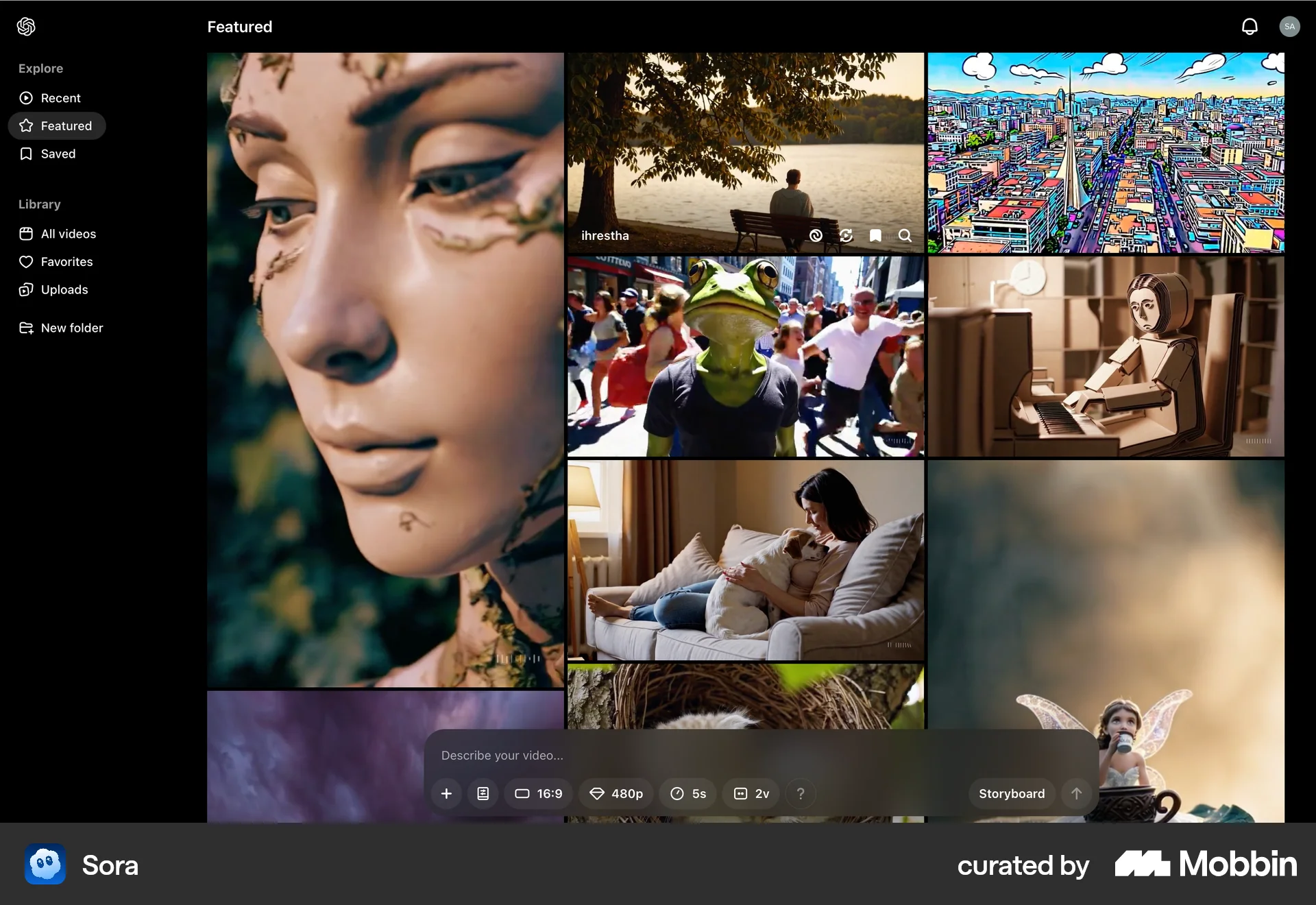 Sora Web Save screen