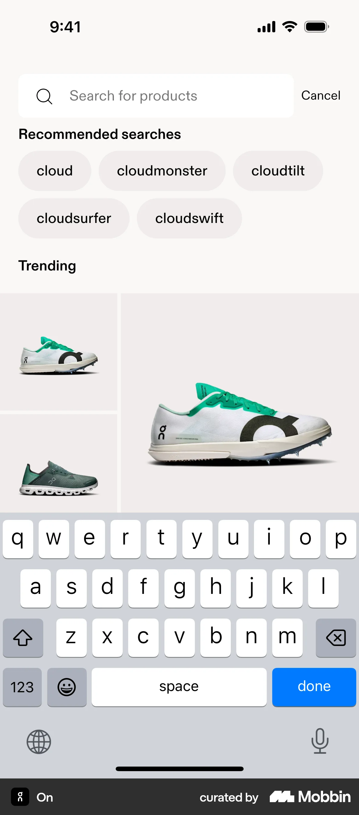 On iOS screen containing Search Bar UI element