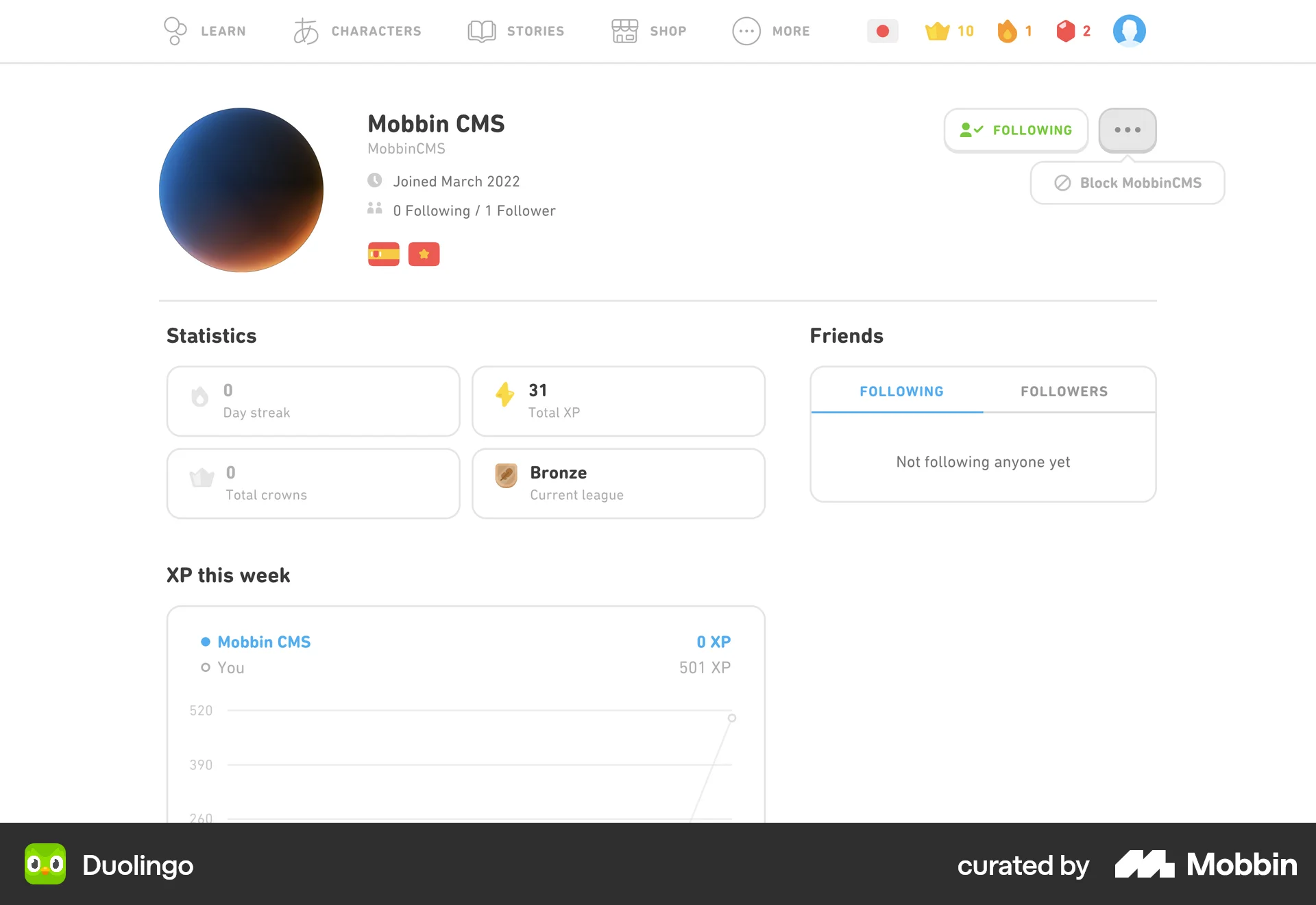 Duolingo Web Ban & Block screen