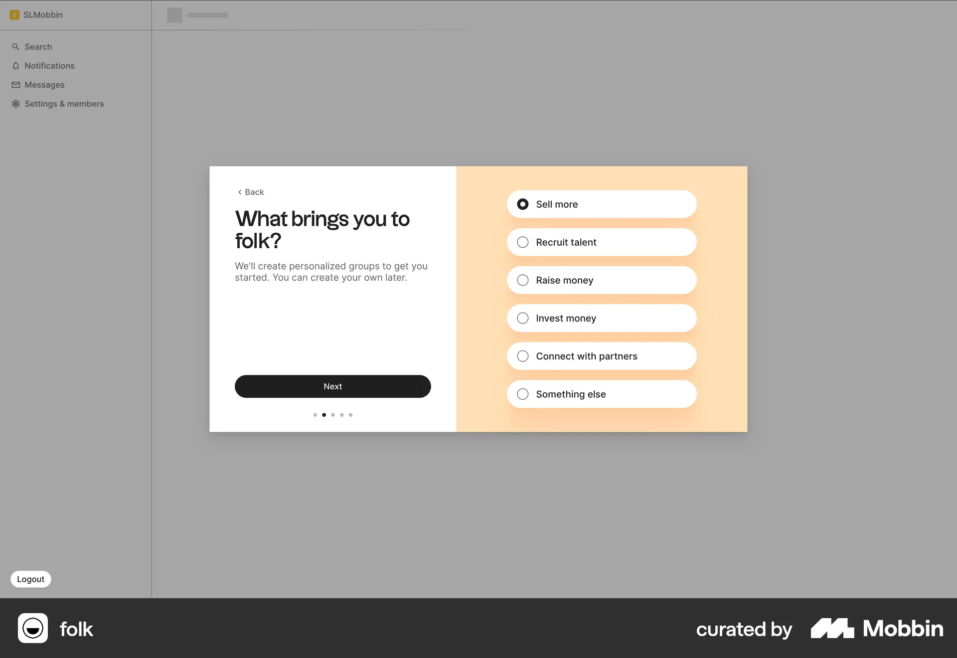 folk Web Account Setup screen