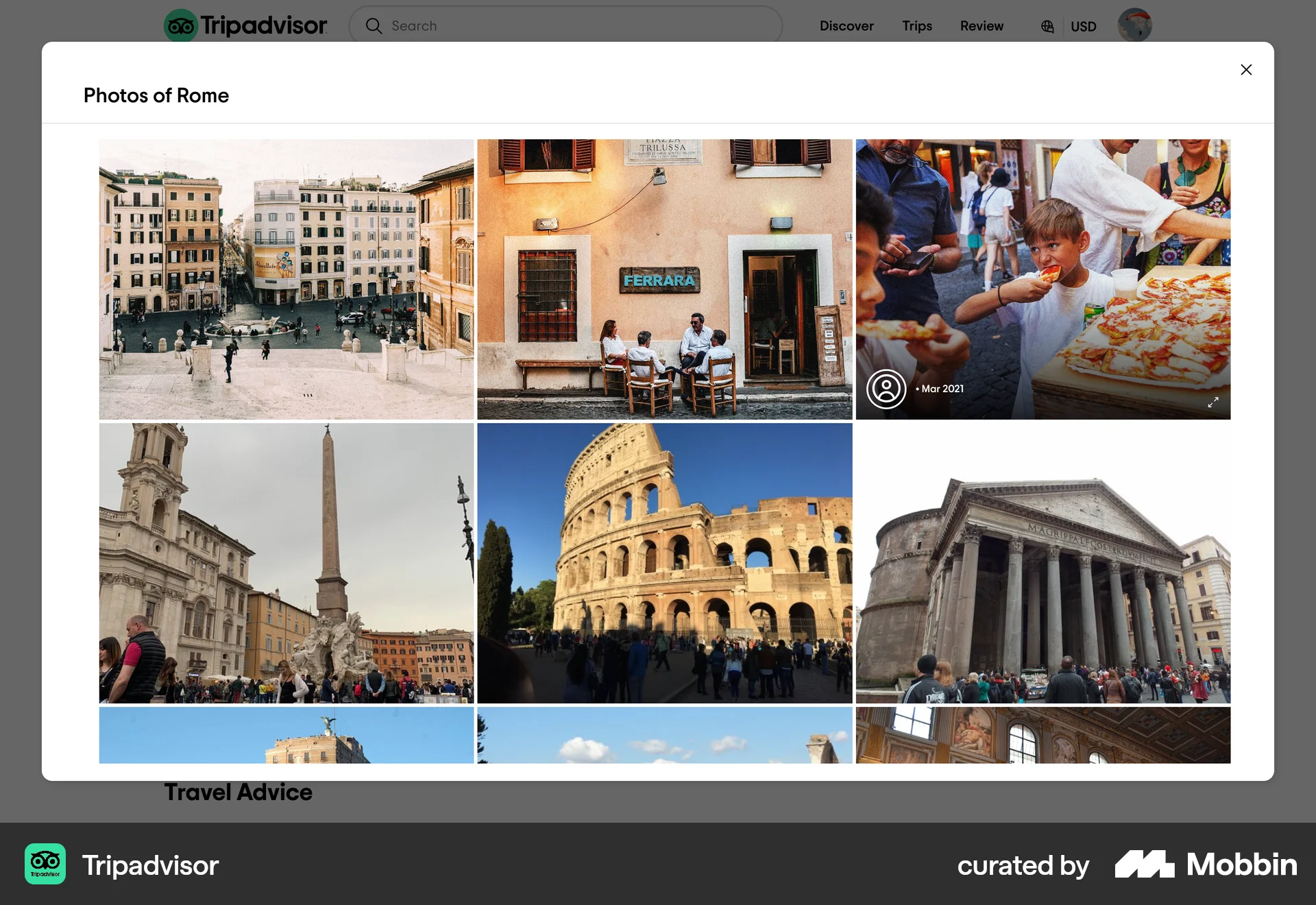 Tripadvisor Web screen containing Gallery UI element