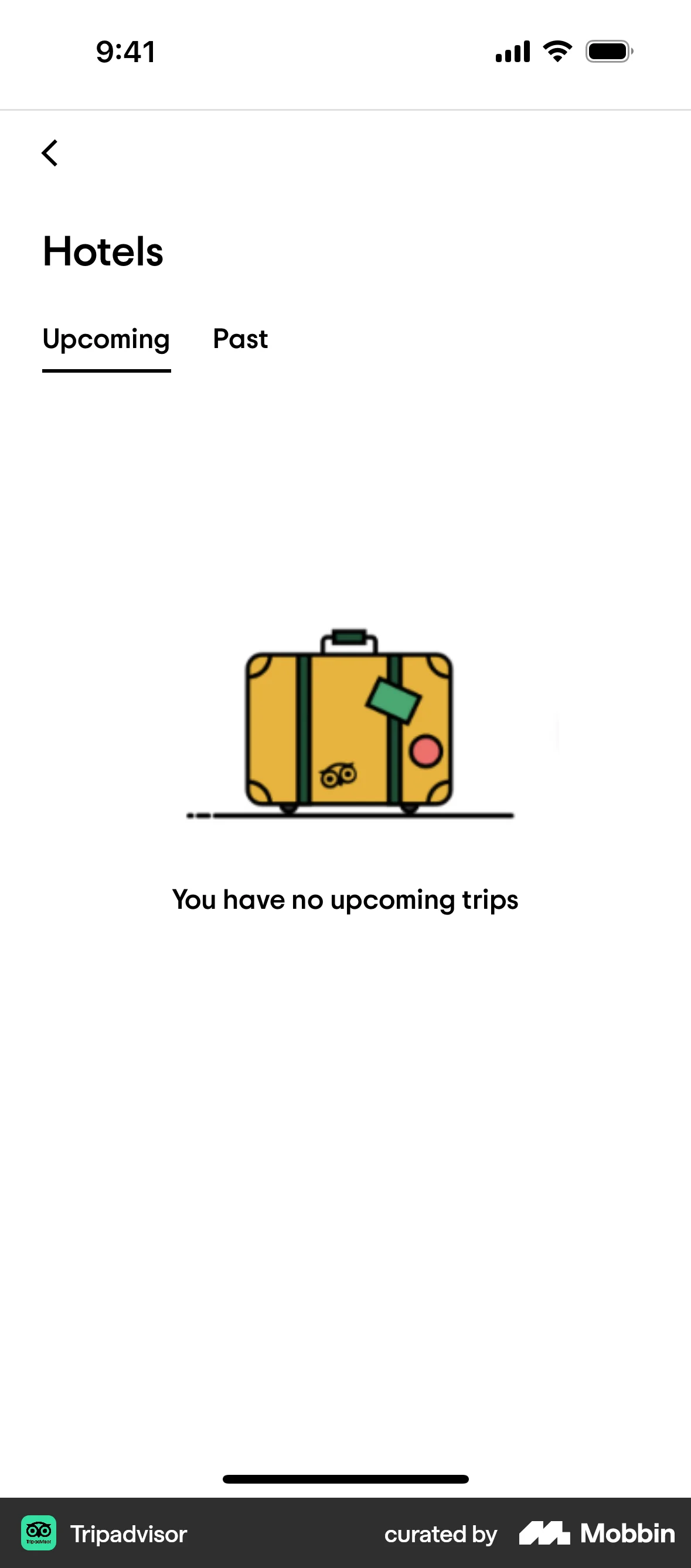 Tripadvisor iOS Order History screen