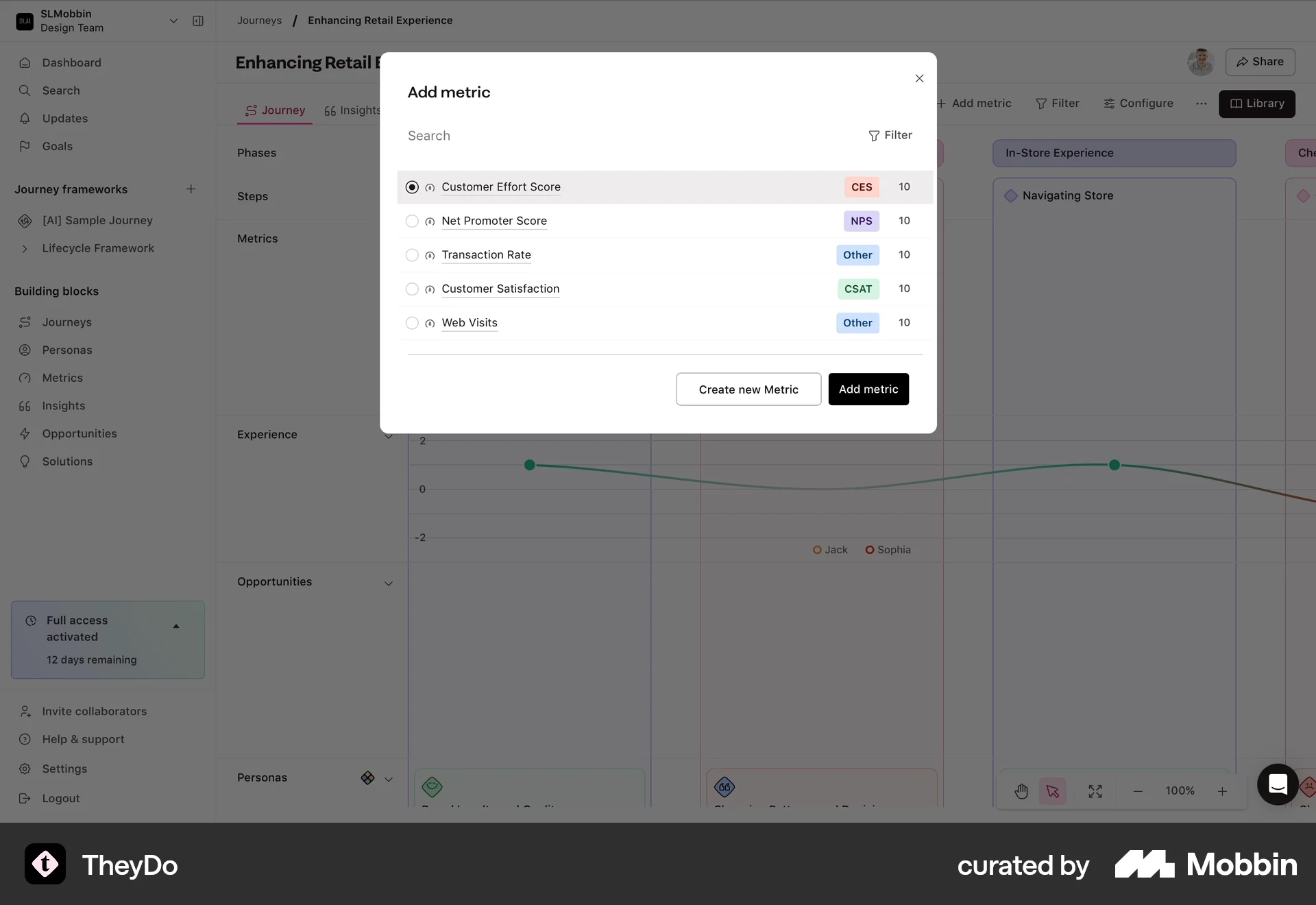 TheyDo Web screen containing Radio Button UI element