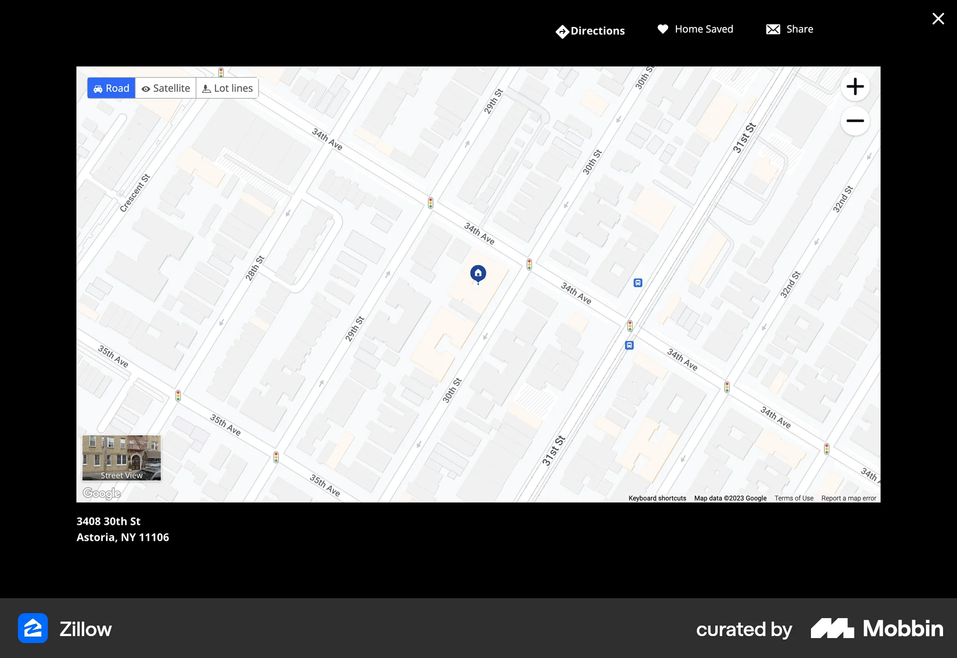 Zillow Web screen containing Full-Screen Overlay UI element