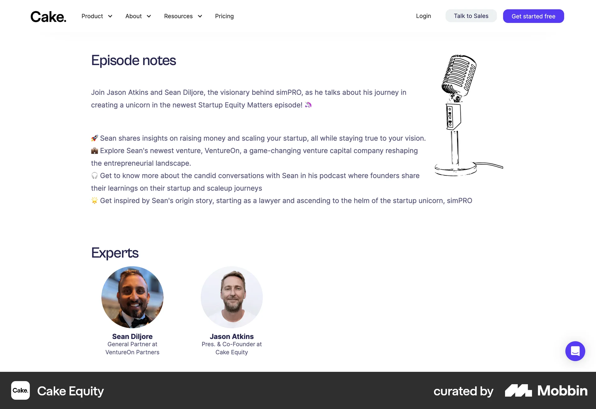 Cake Equity Web Song & Podcast Detail screen