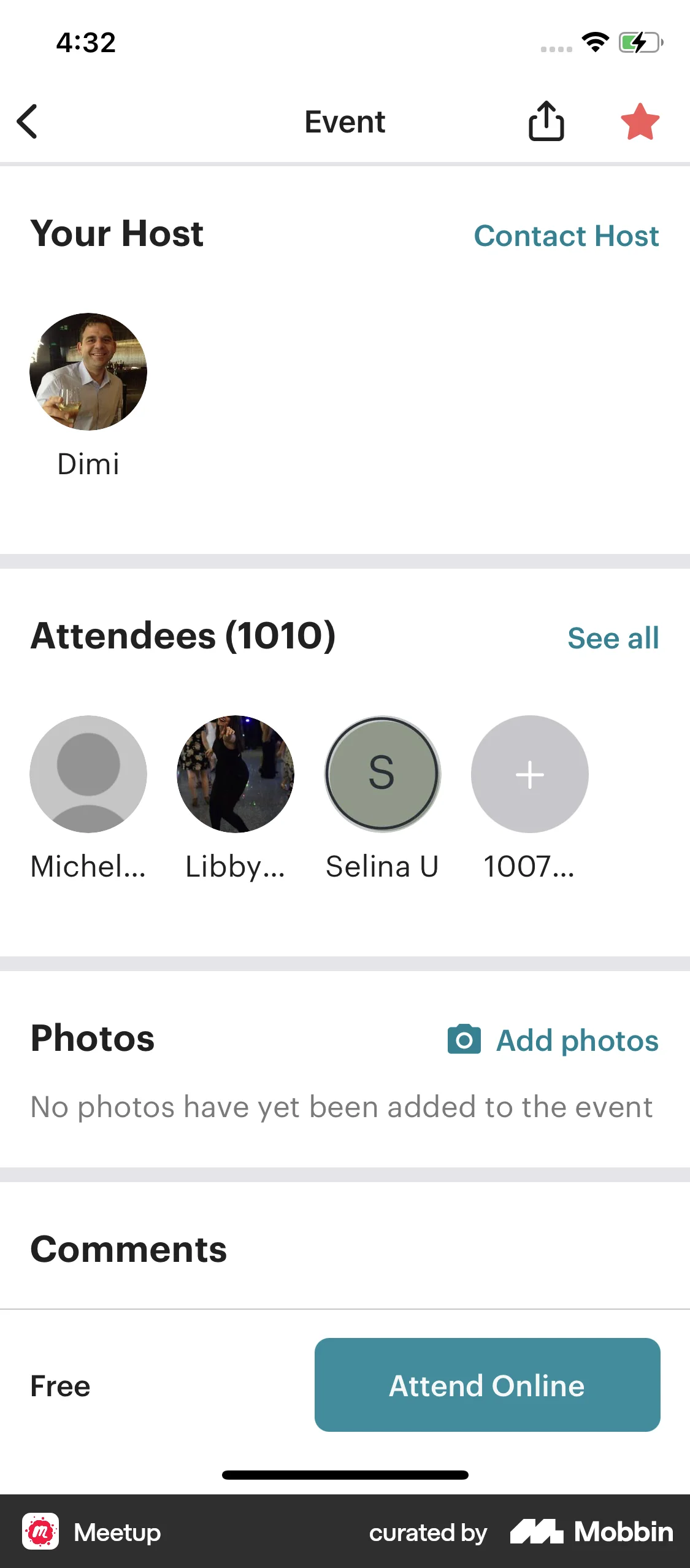 Meetup iOS Event Detail screen