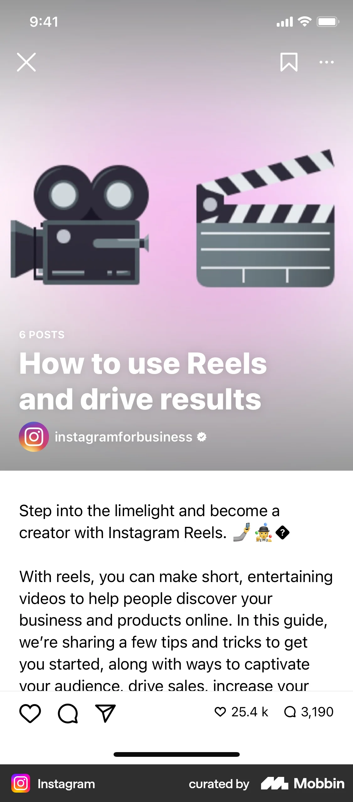 Instagram iOS Article Detail screen