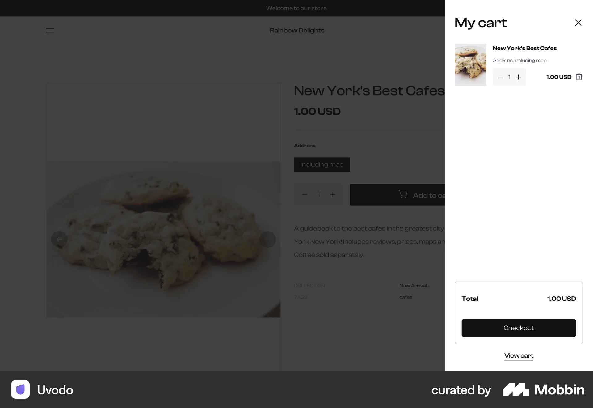 Uvodo Web Web Shopping Cart screen