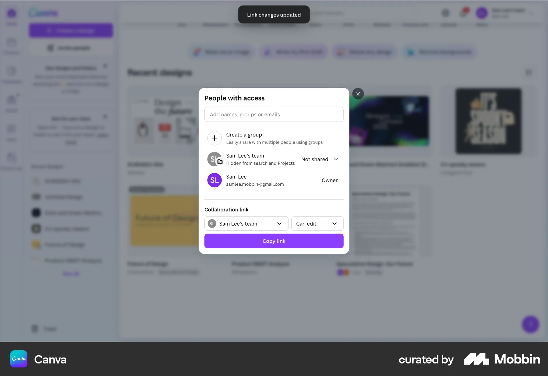 Canva Web Share screen