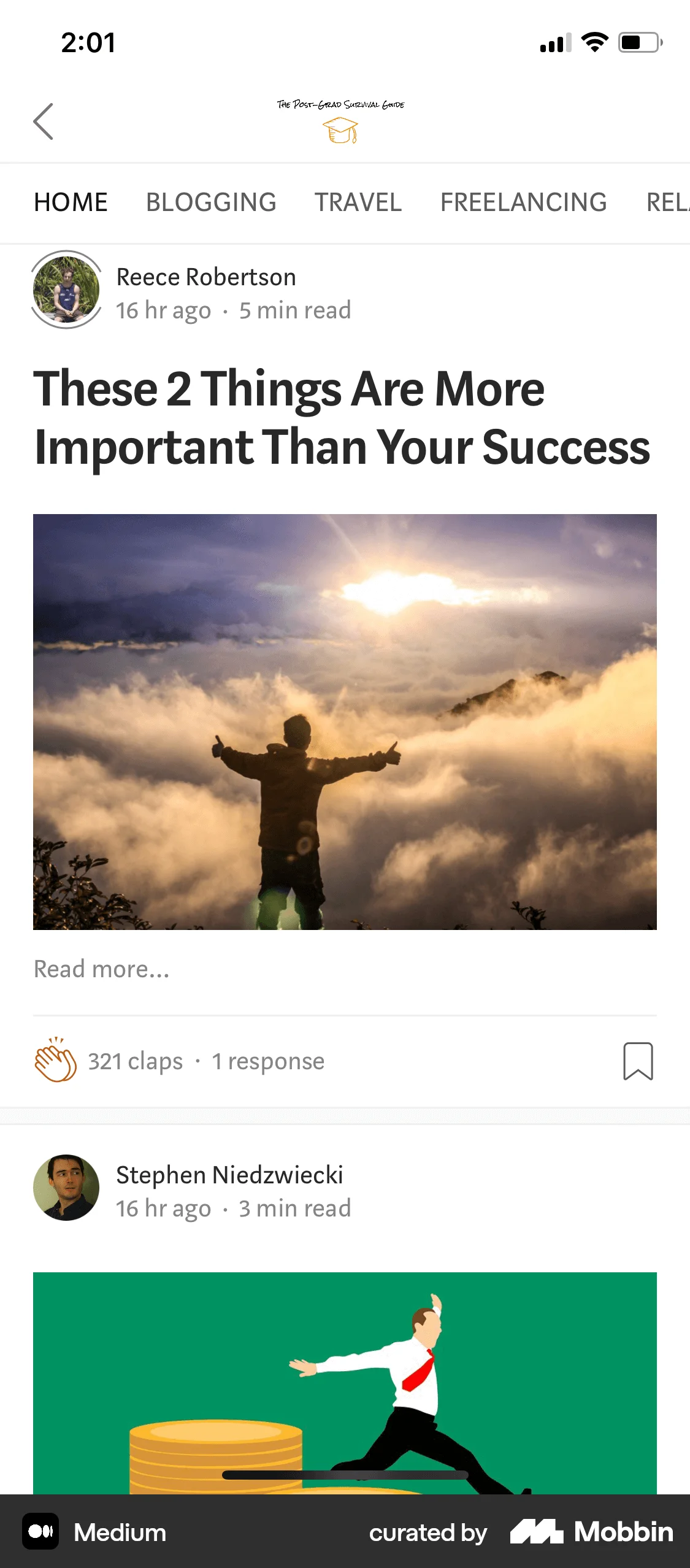 Medium iOS Post Detail screen