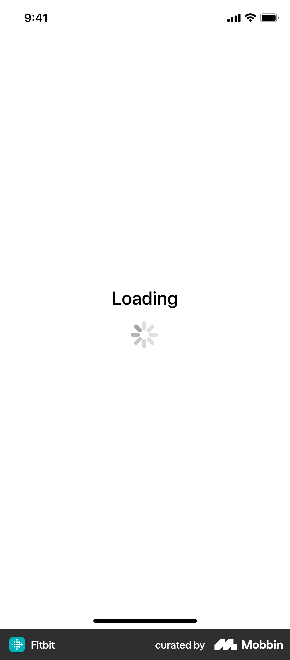 Fitbit iOS screen containing Spinner UI UI element