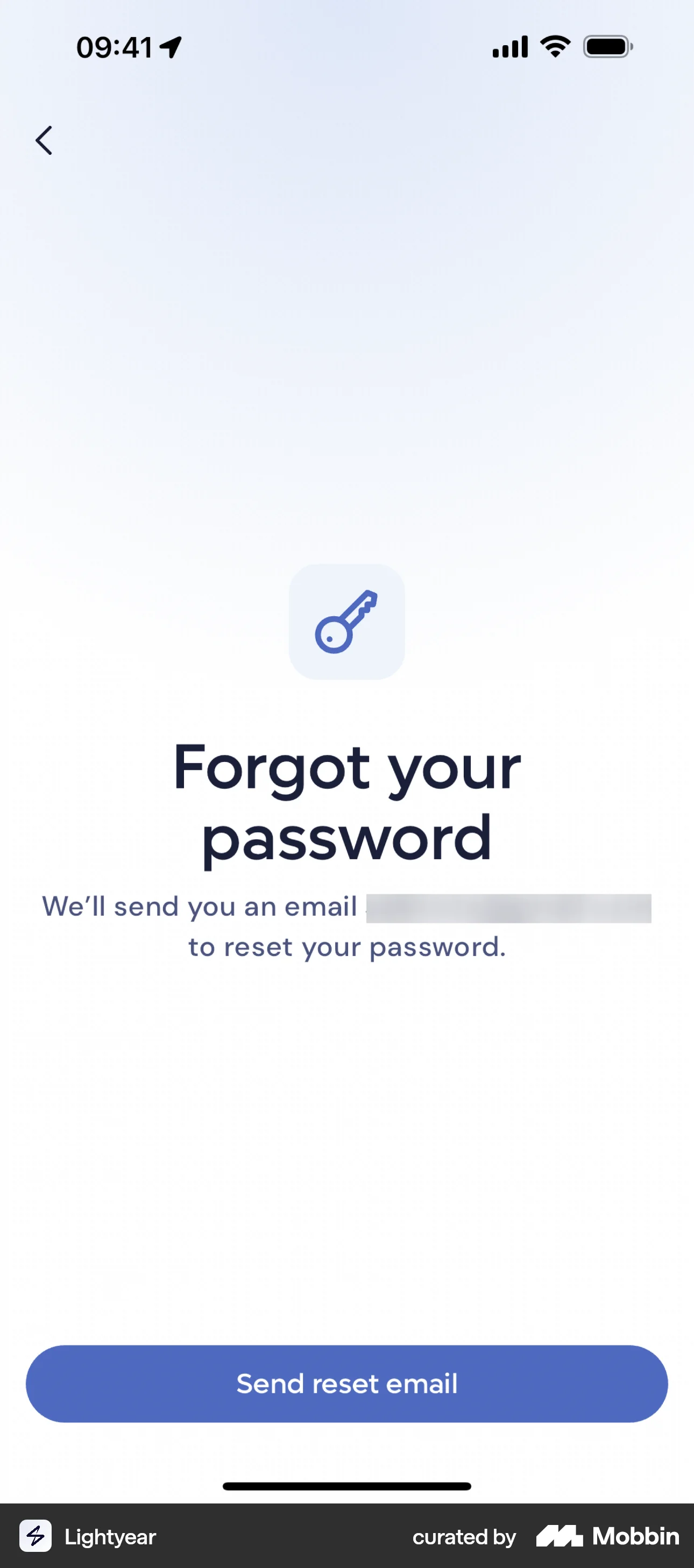 Lightyear iOS Forgot Password screen