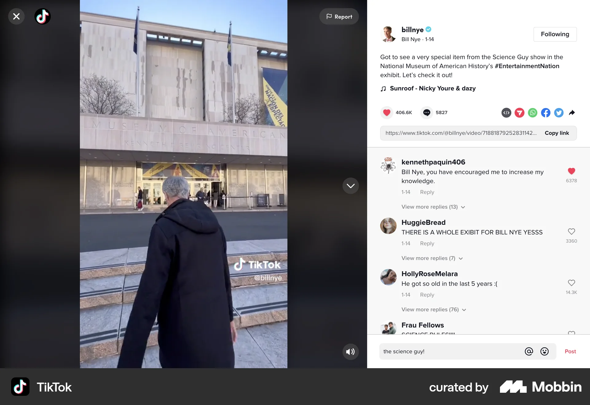 TikTok Web Comments screen