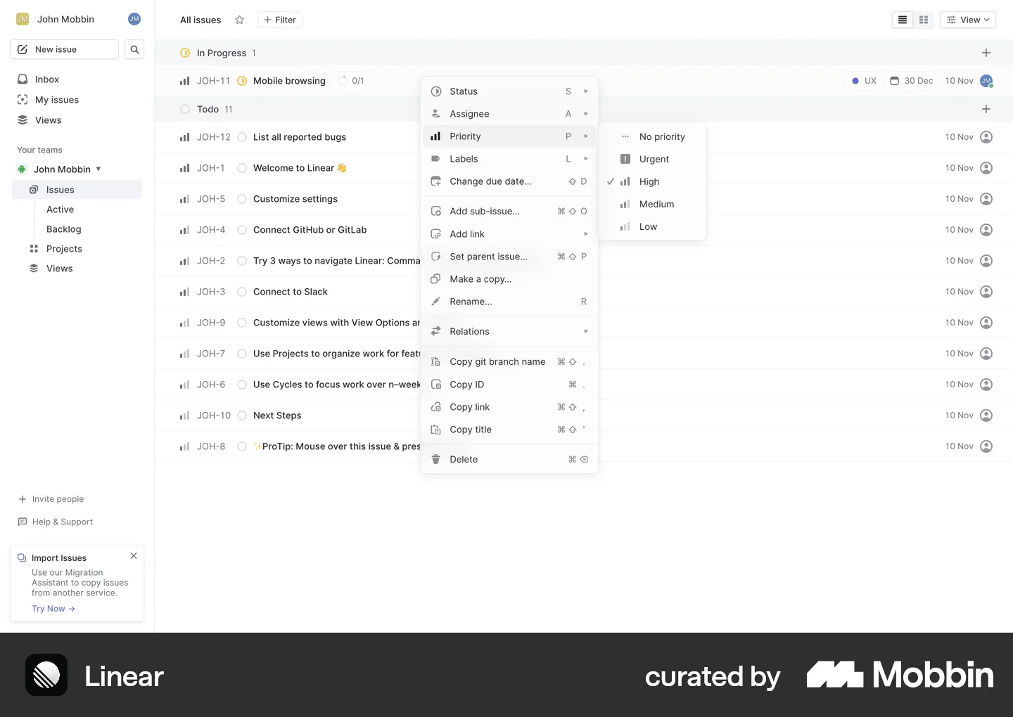Context Menu UI Design Examples for Web