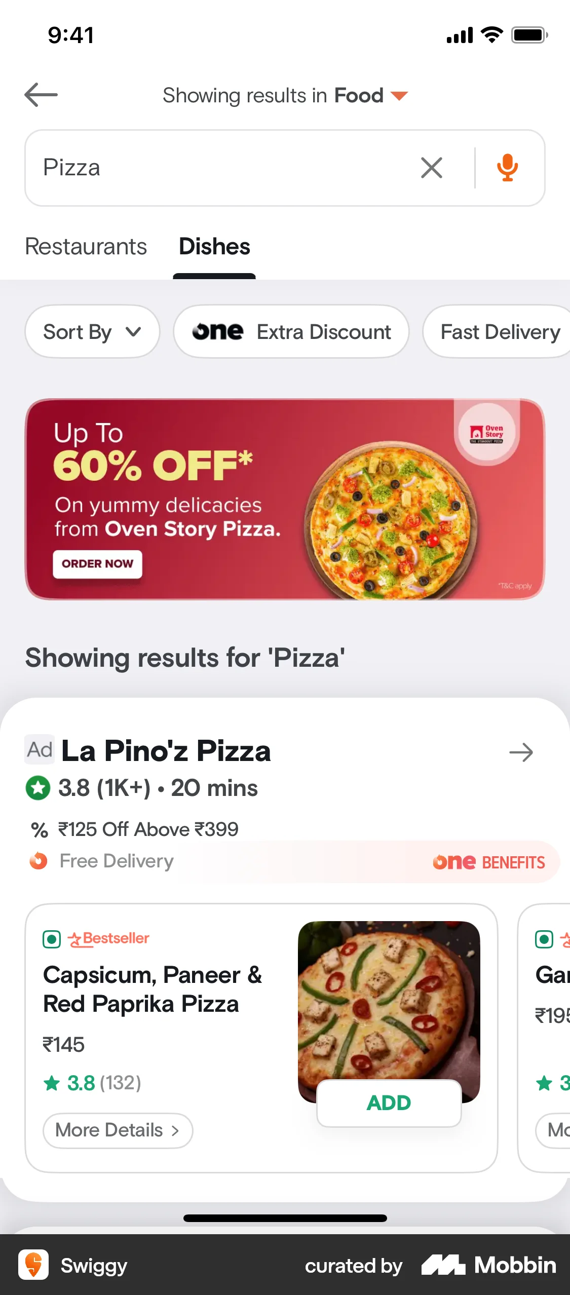 Swiggy iOS screen containing Tab UI element
