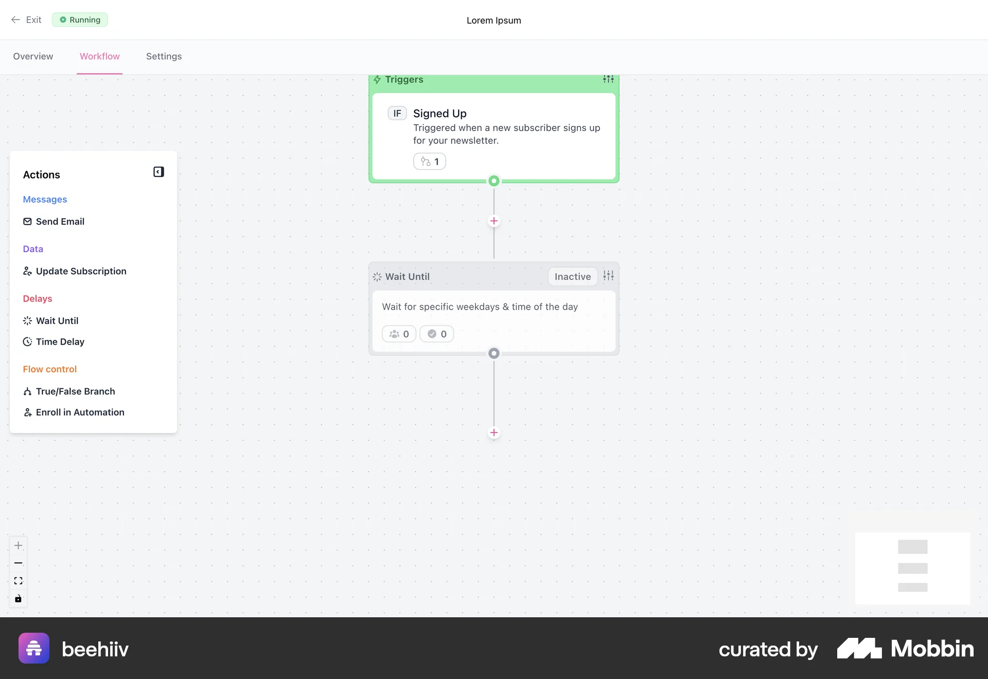 beehiiv Web Canvas screen