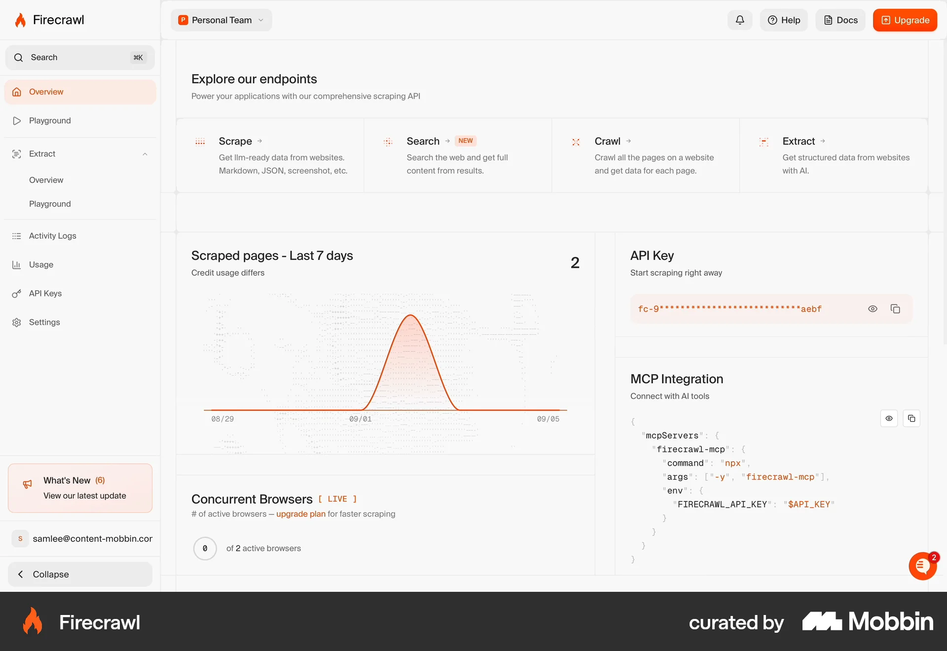 Firecrawl Web Home screen