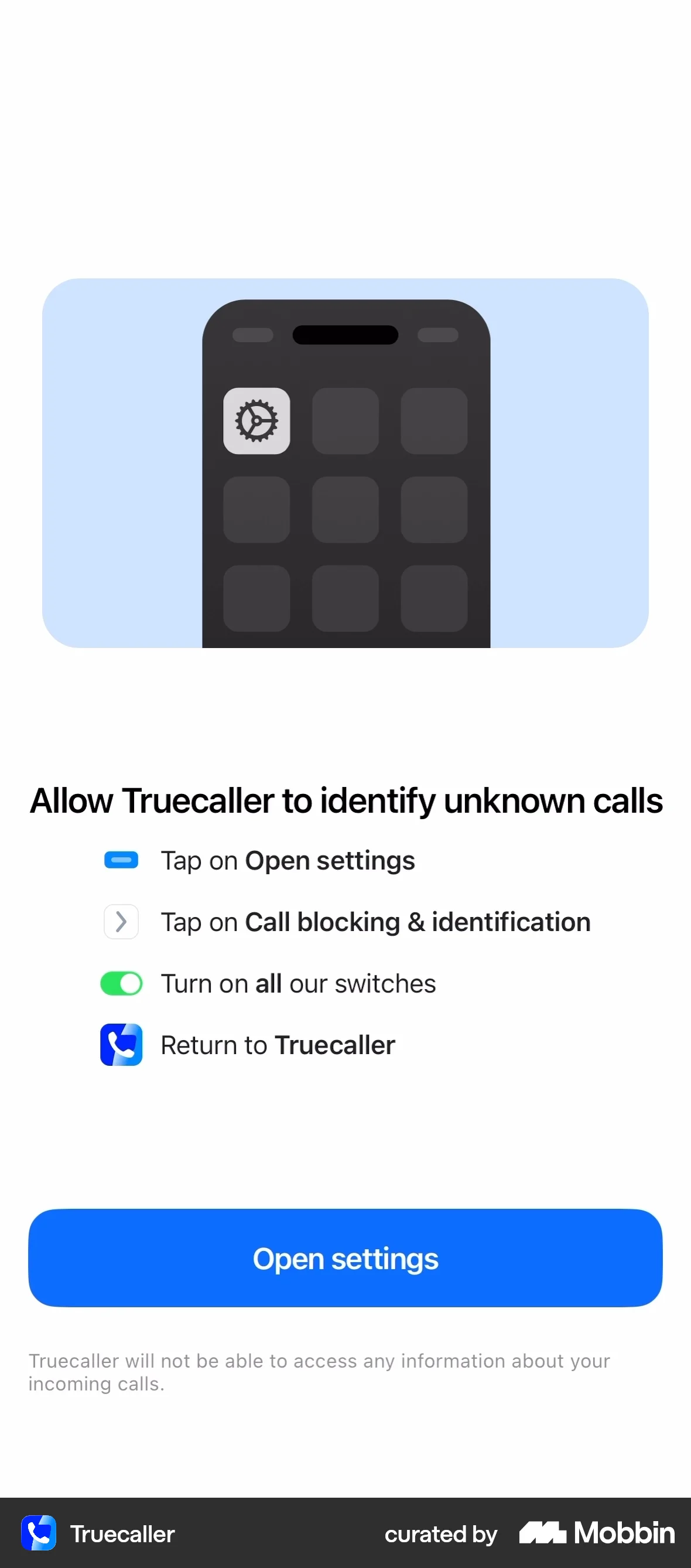 Truecaller Onboarding screen