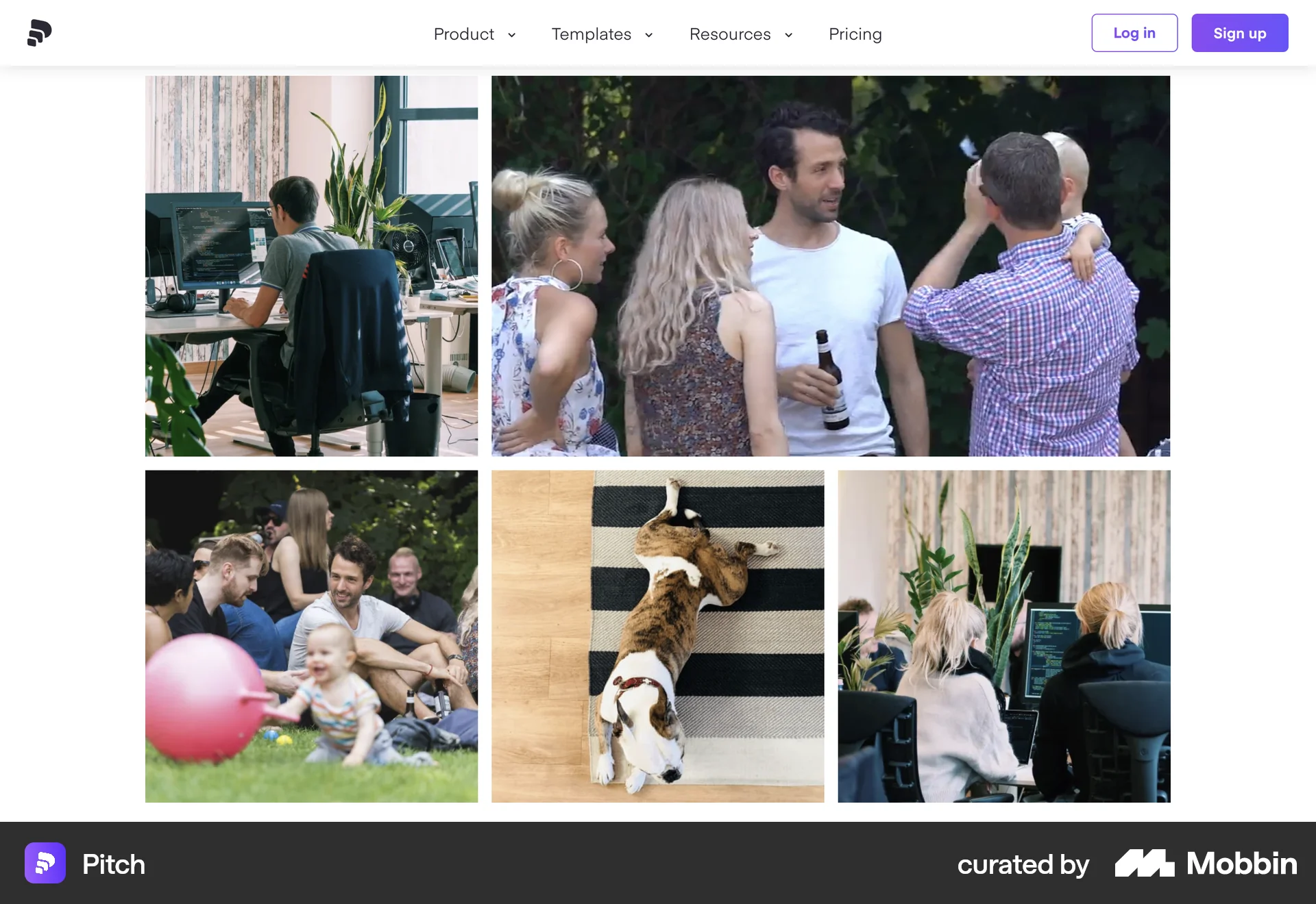 Pitch Web screen containing Gallery UI element