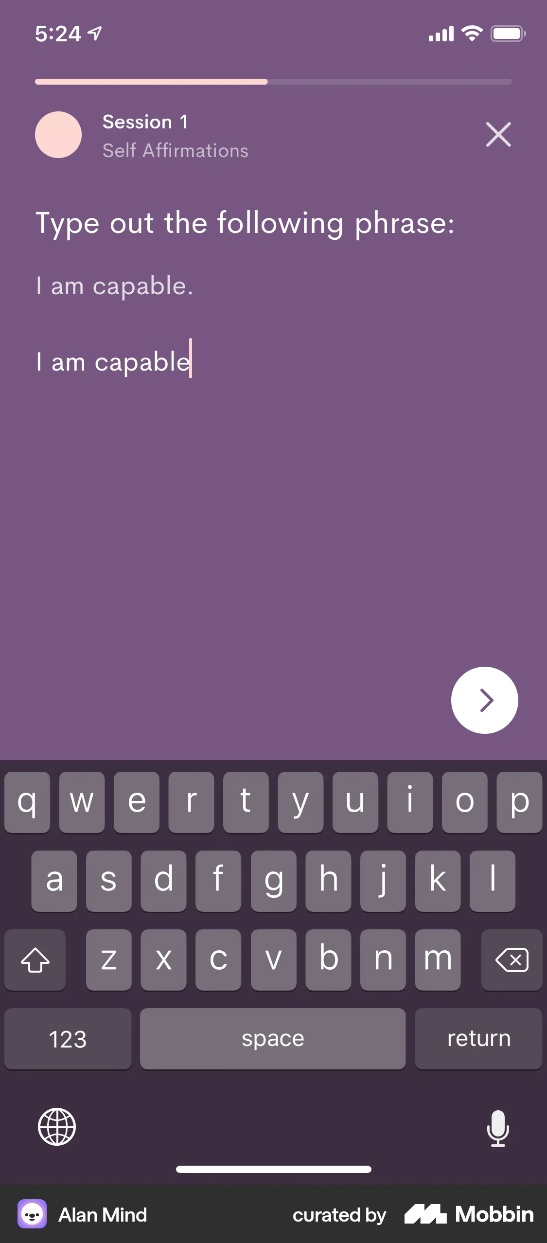 Alan Mind iOS Note Detail screen