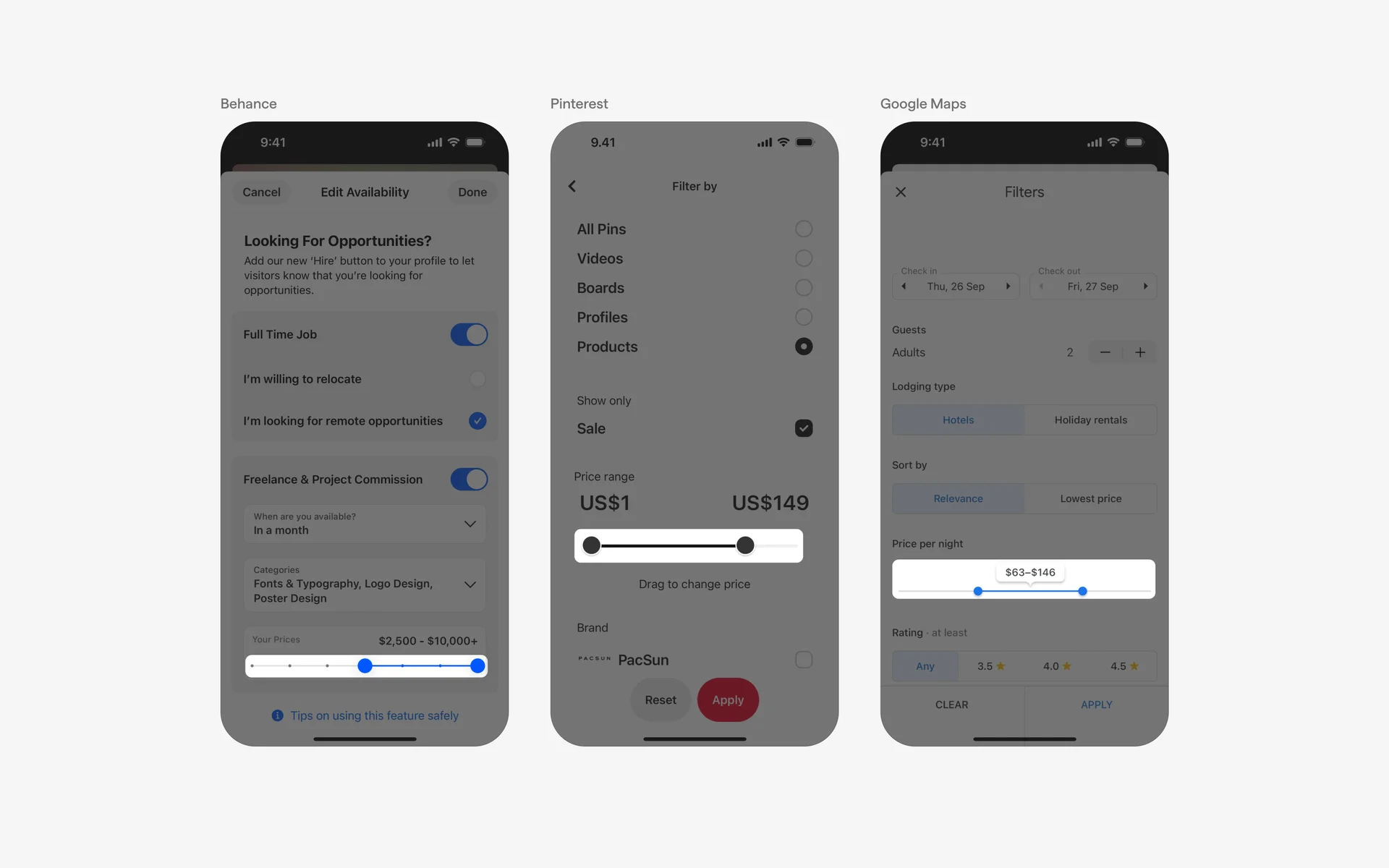 Slider UI Design: Best practices, Design variants & Examples | Mobbin