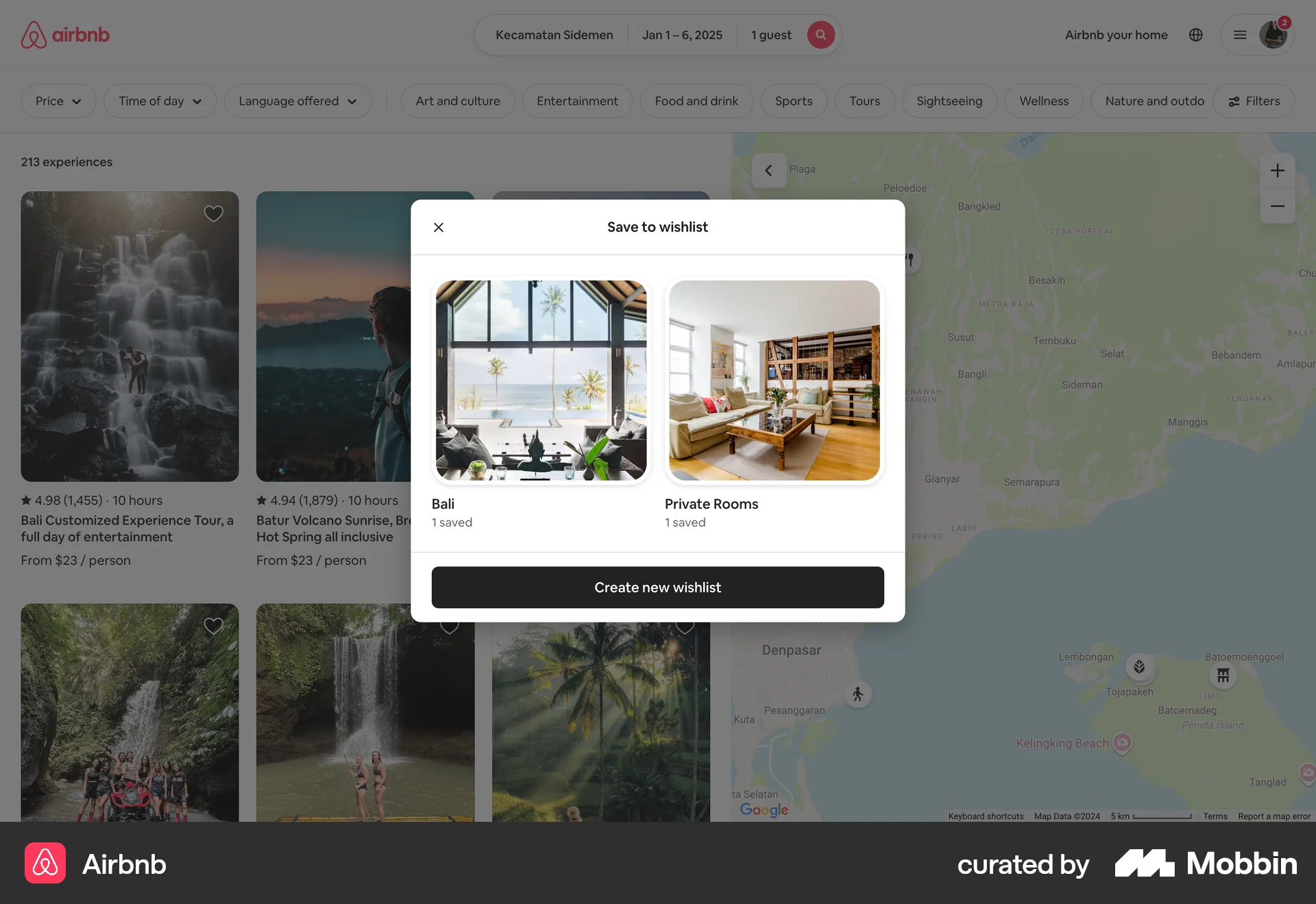 Airbnb Web Save screen