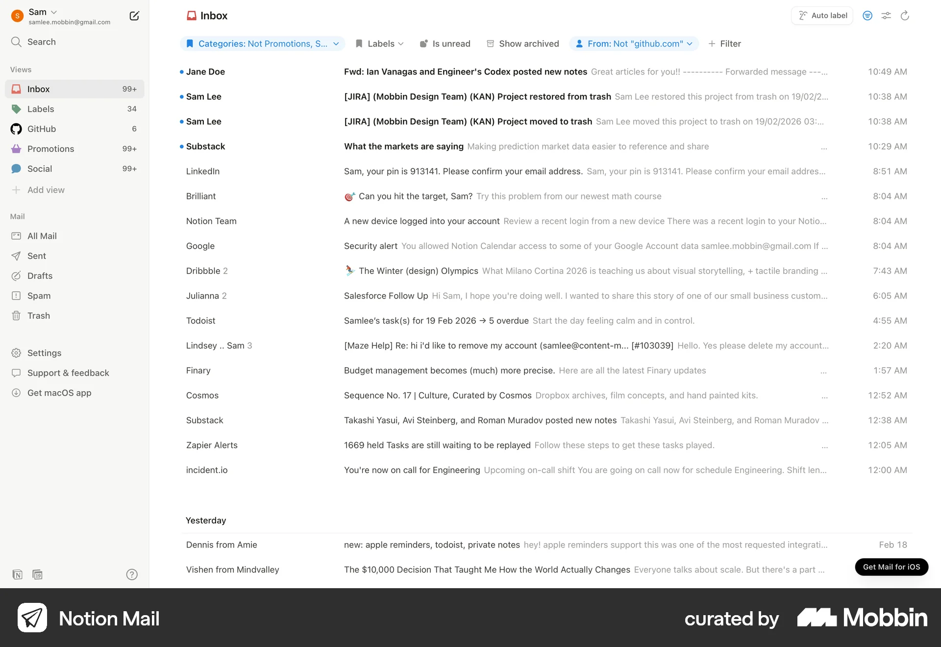 Notion Mail Onboarding screen