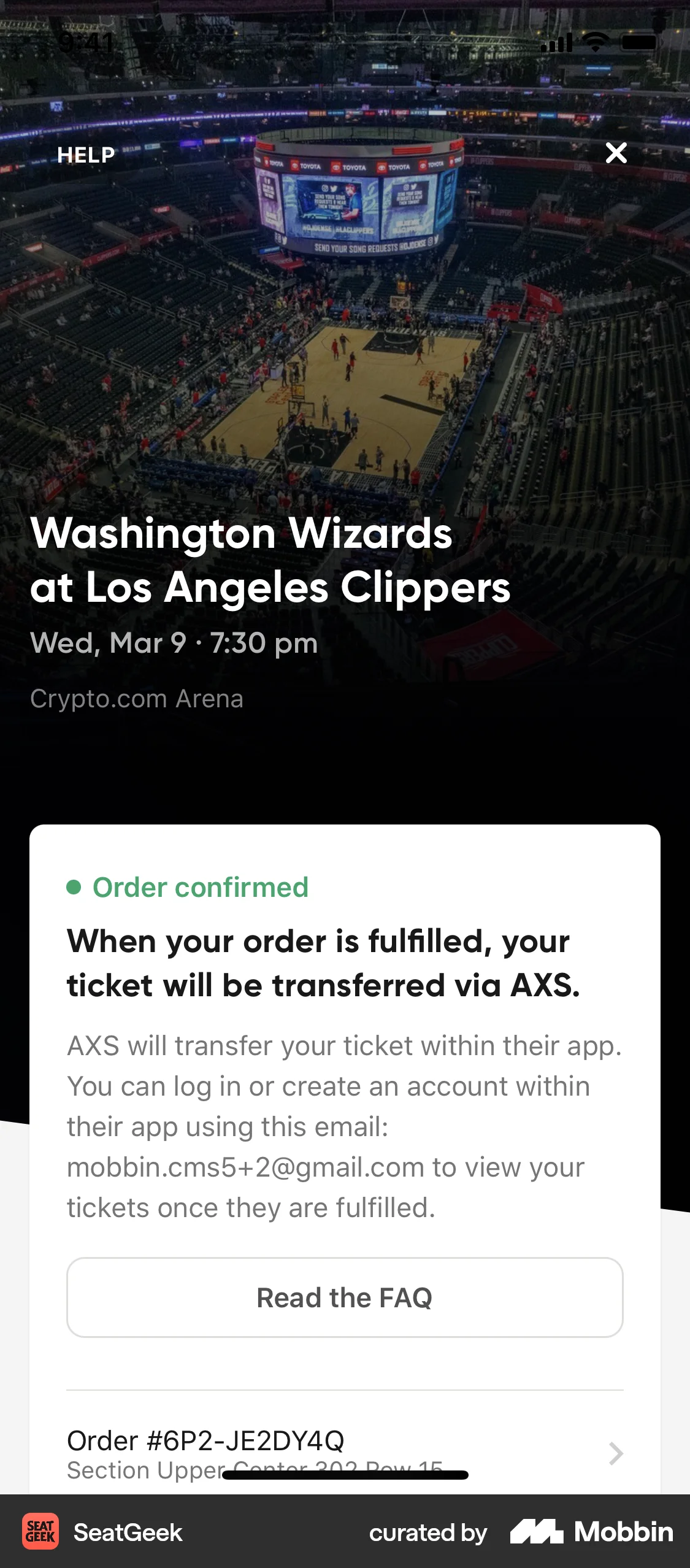 SeatGeek iOS Event Detail screen