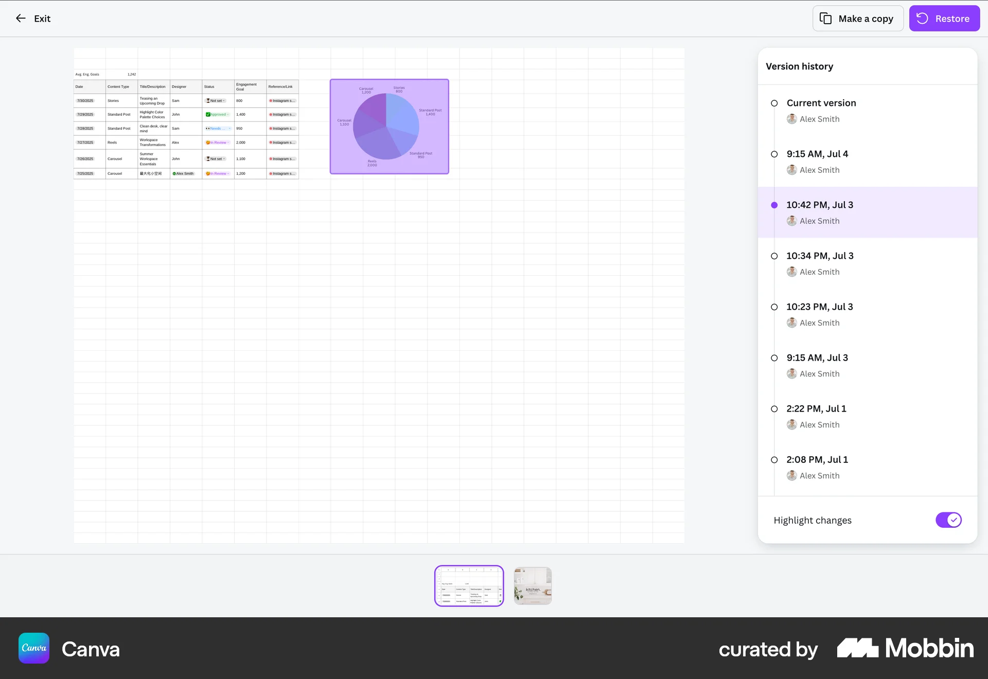 Canva Web screen containing Progress Indicator UI element