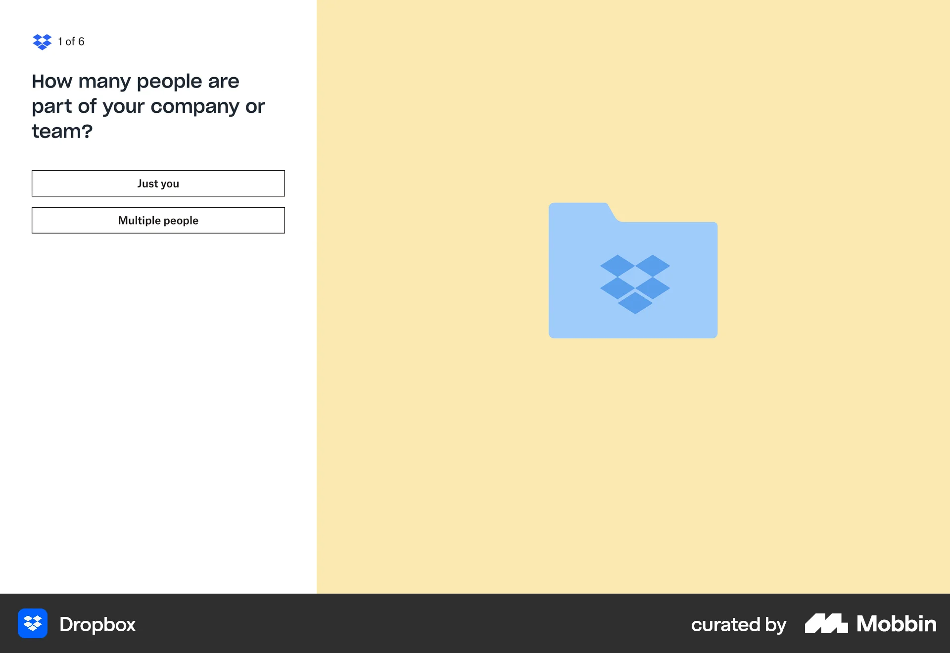Trop Box Element Dropbox Web Team Size Question | Mobbin