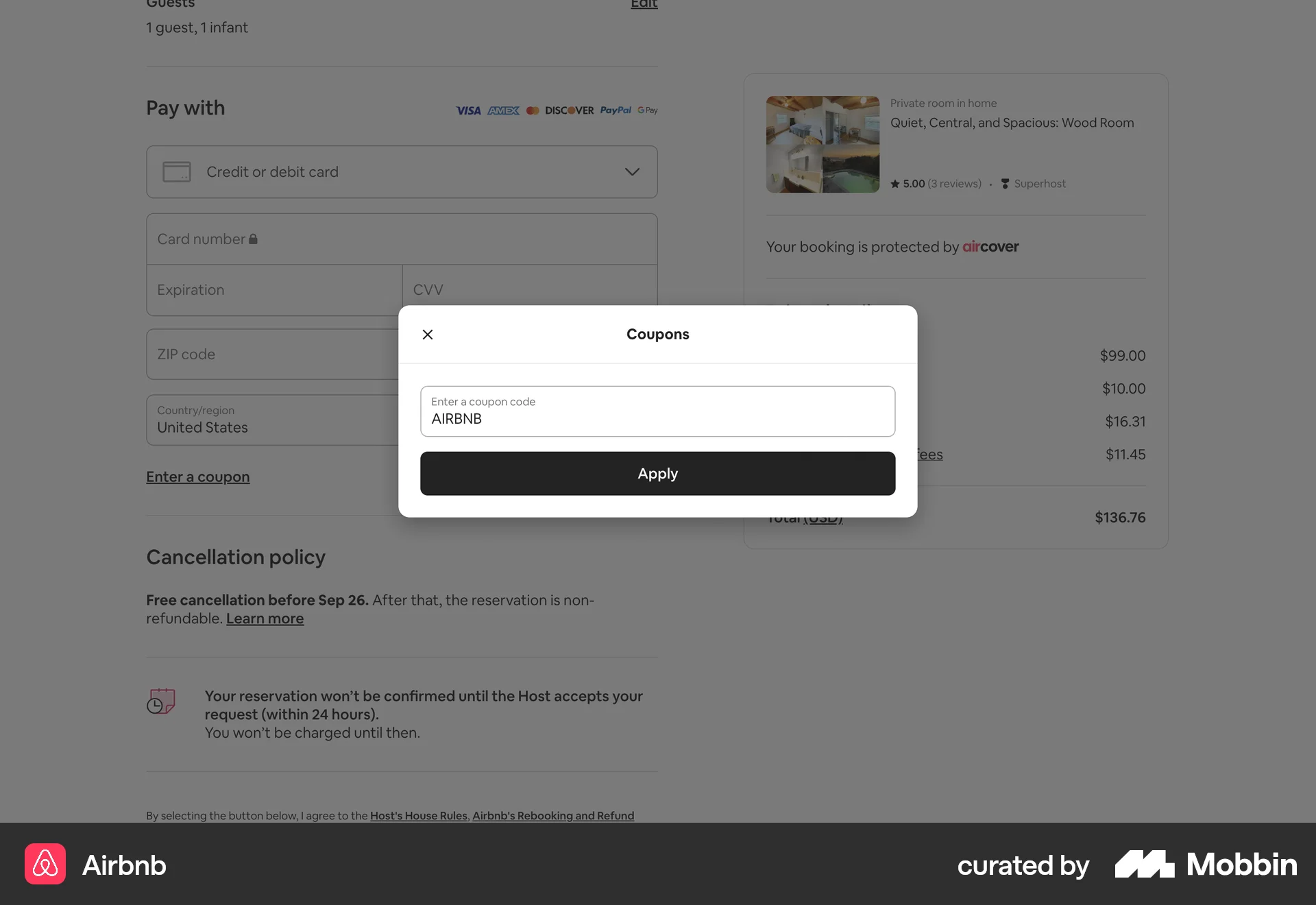 Airbnb Web Other Action screen