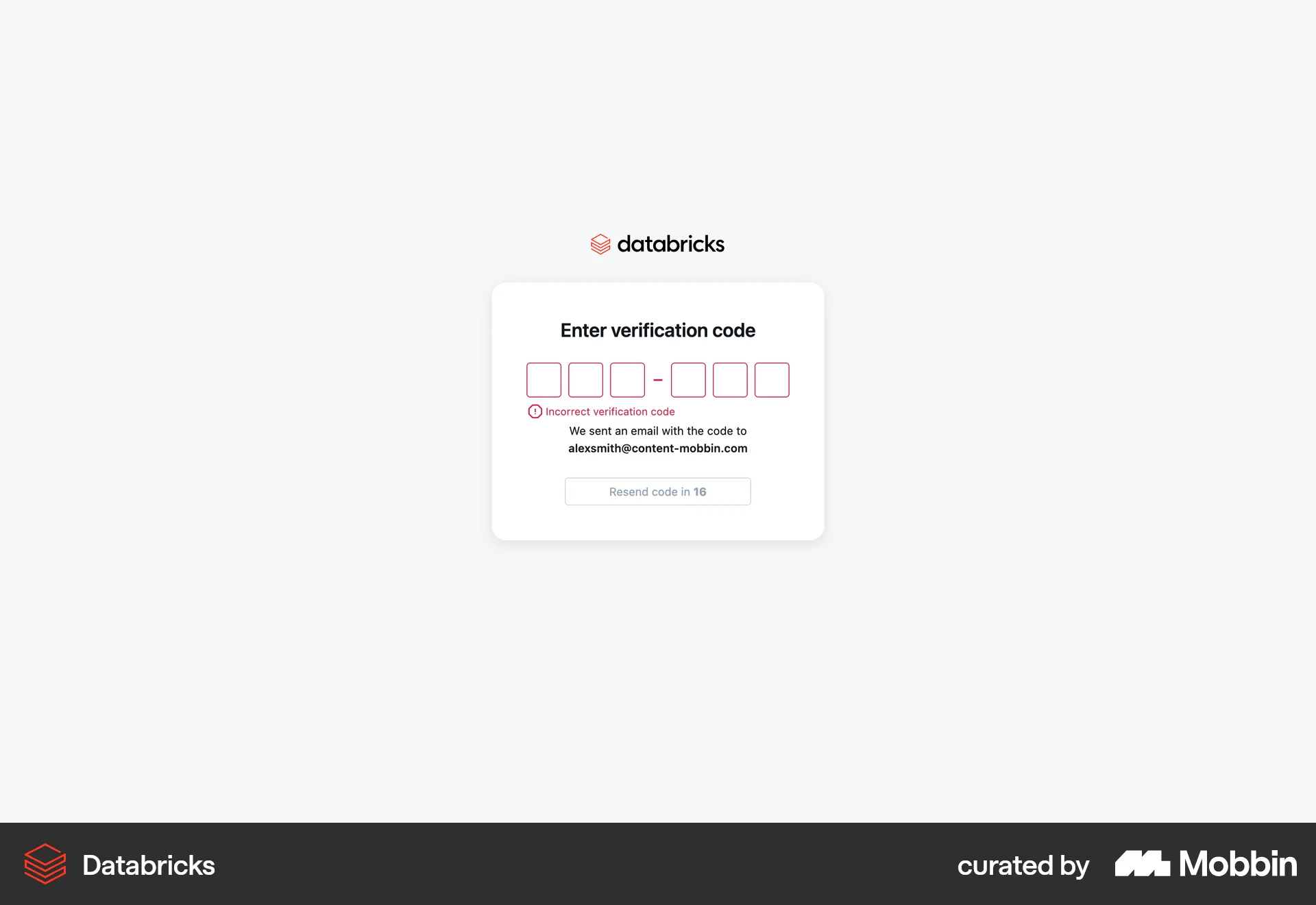 Databricks Web Error screen
