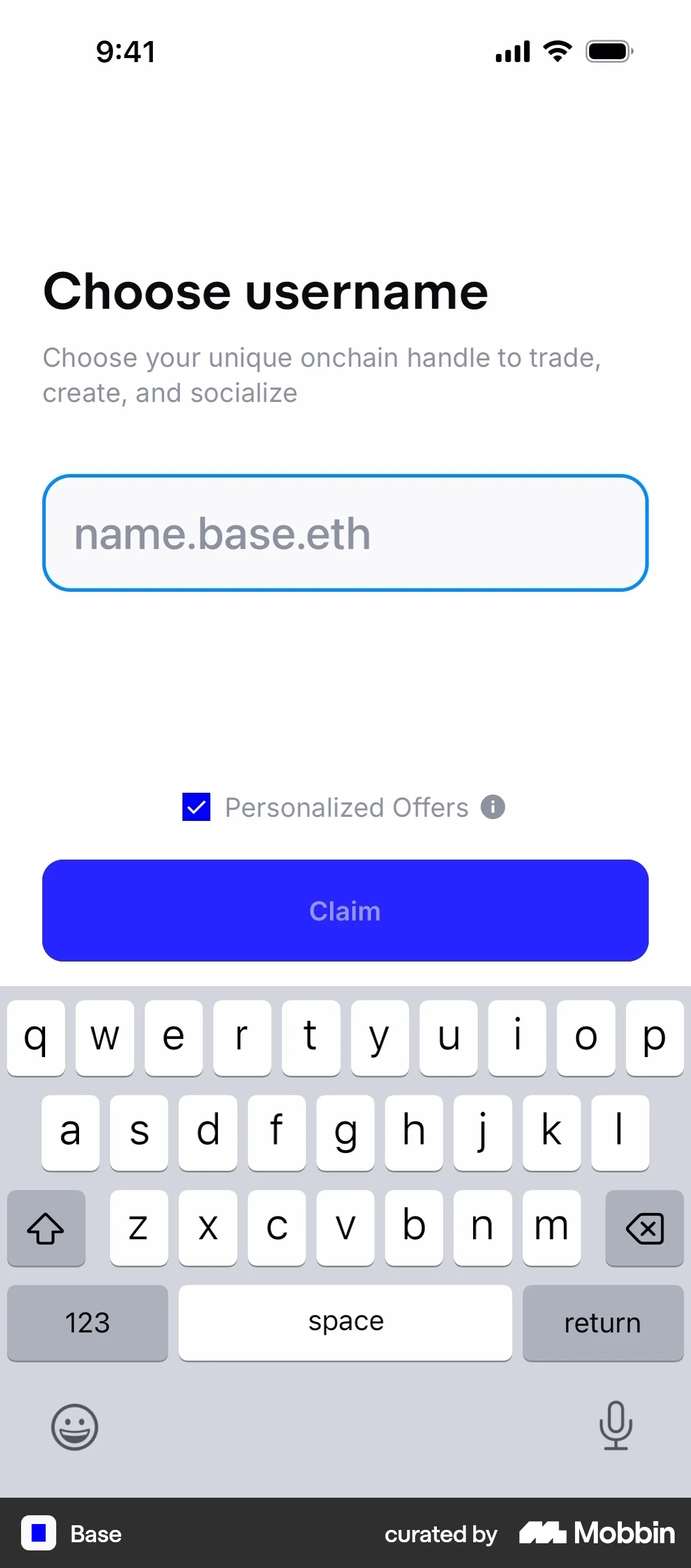 Base Onboarding screen